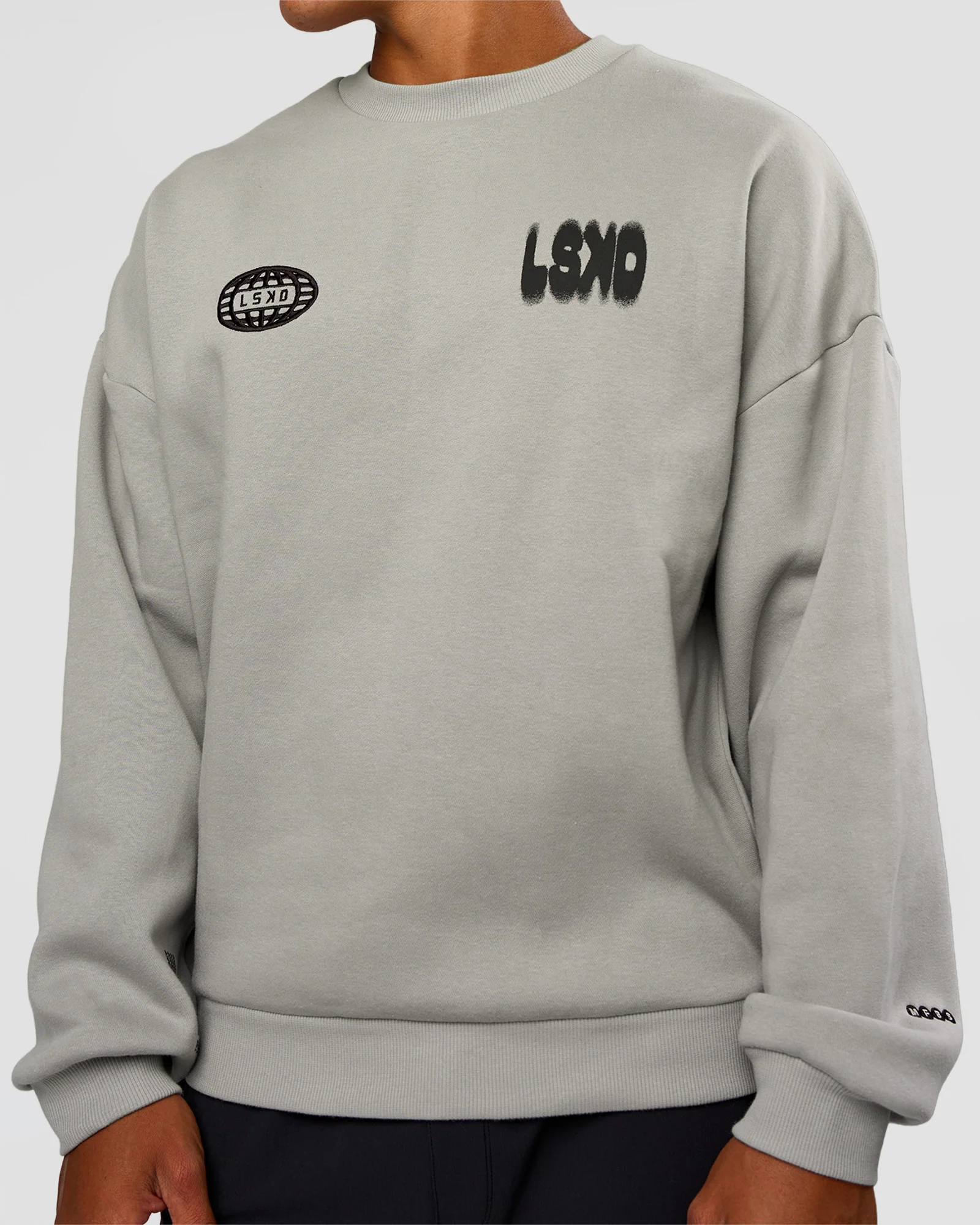 Static Grit Boxy Crew - Alloy-Black - Image 11