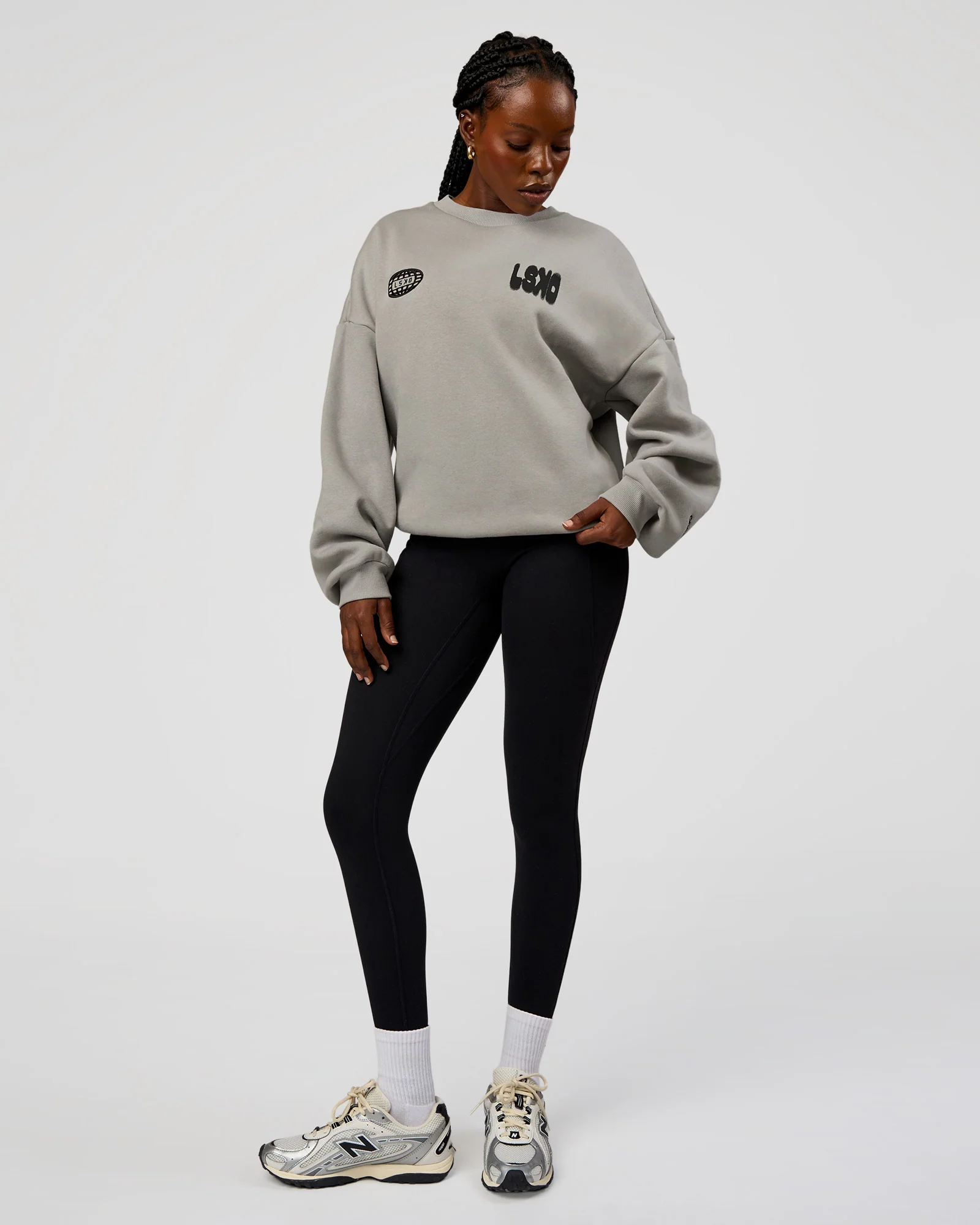 Static Grit Boxy Crew - Alloy-Black - Image 12
