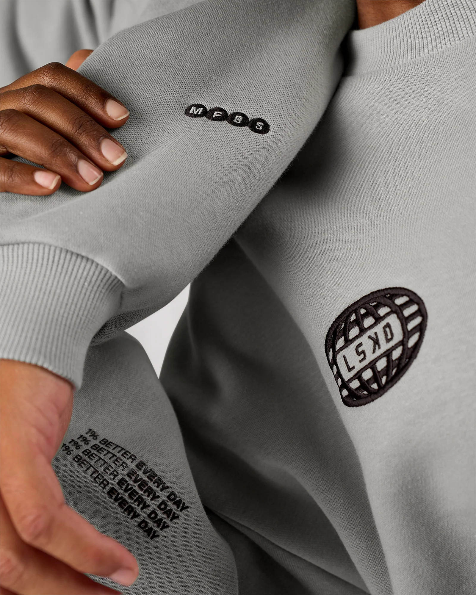Static Grit Boxy Crew - Alloy-Black - Image 3