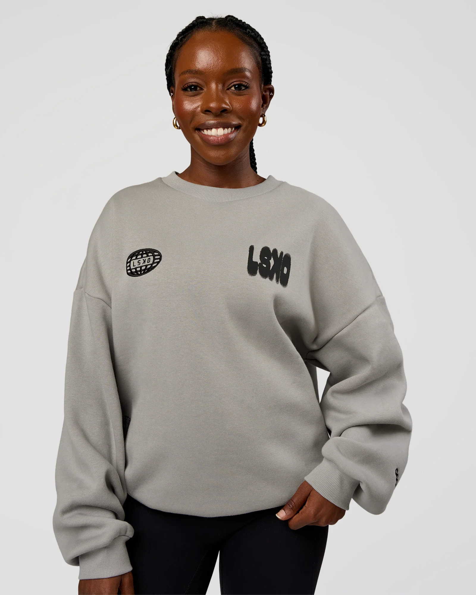 Static Grit Boxy Crew - Alloy-Black - Image 4