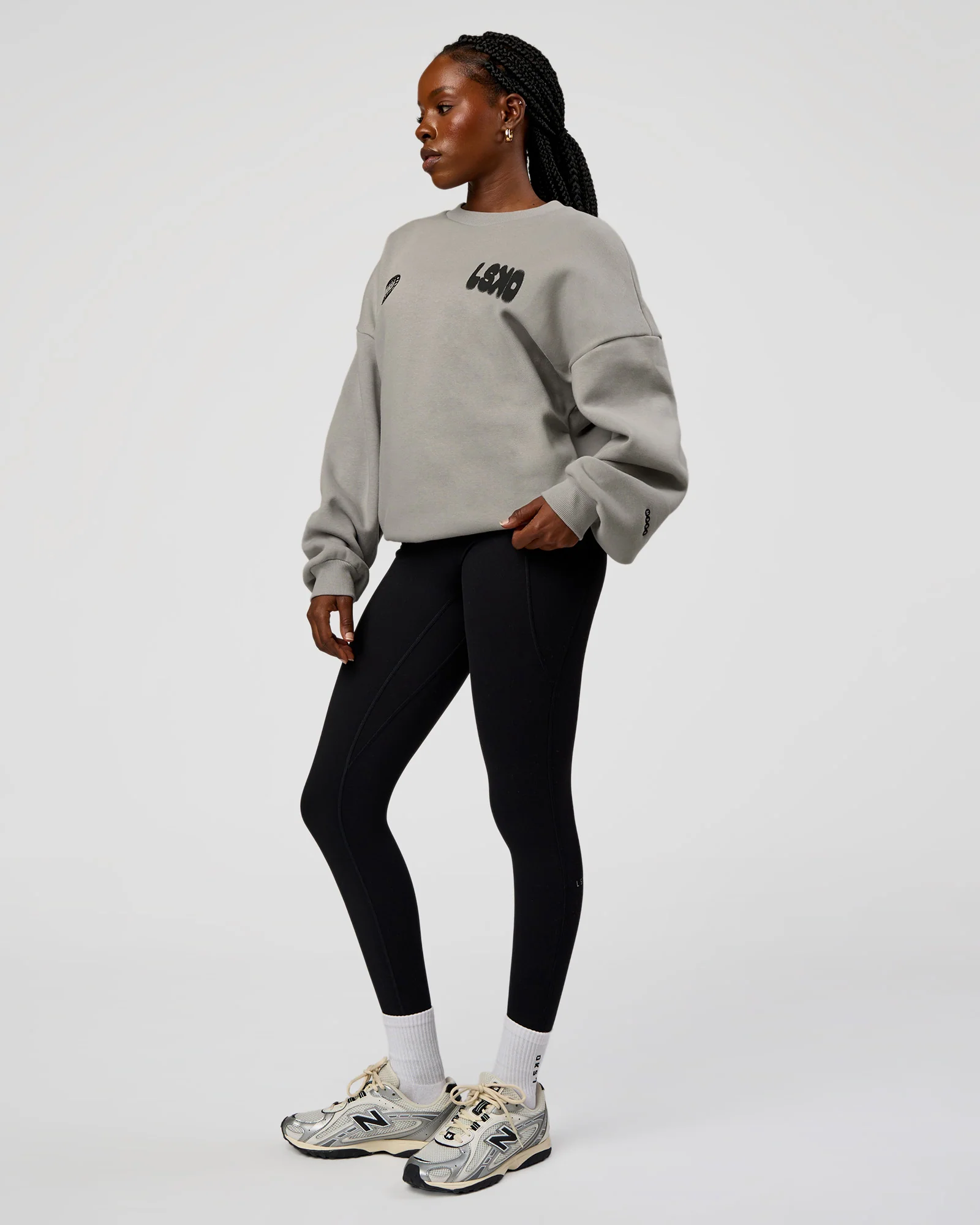 Static Grit Boxy Crew - Alloy-Black - Image 5