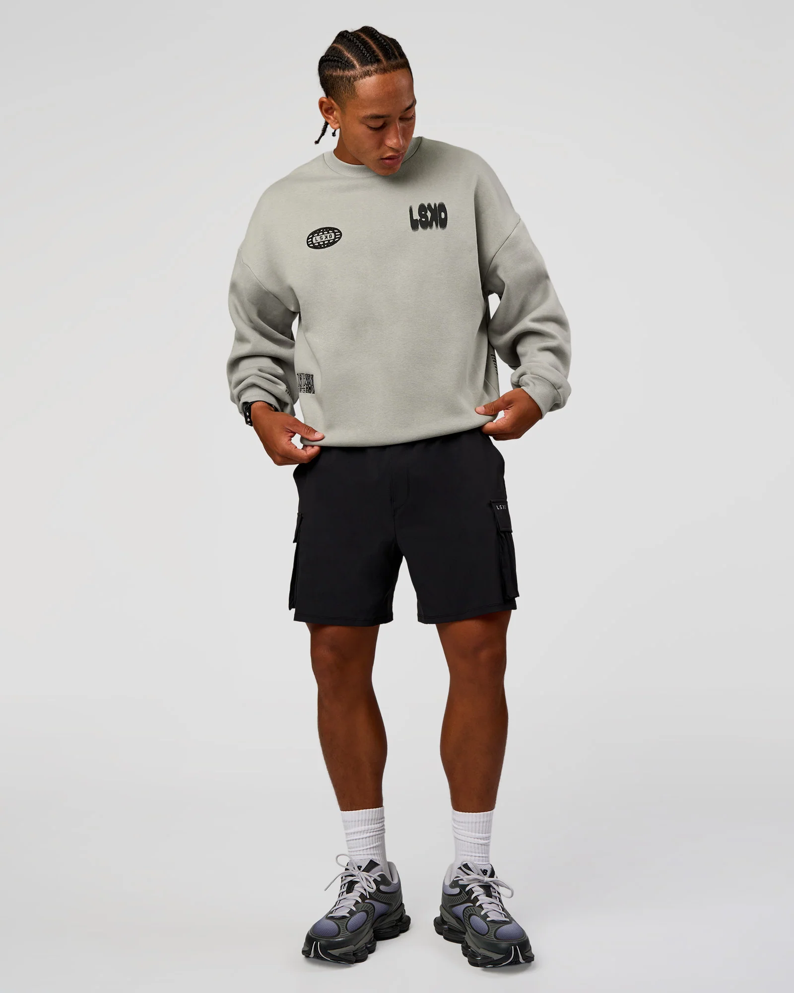 Static Grit Boxy Crew - Alloy-Black - Image 6