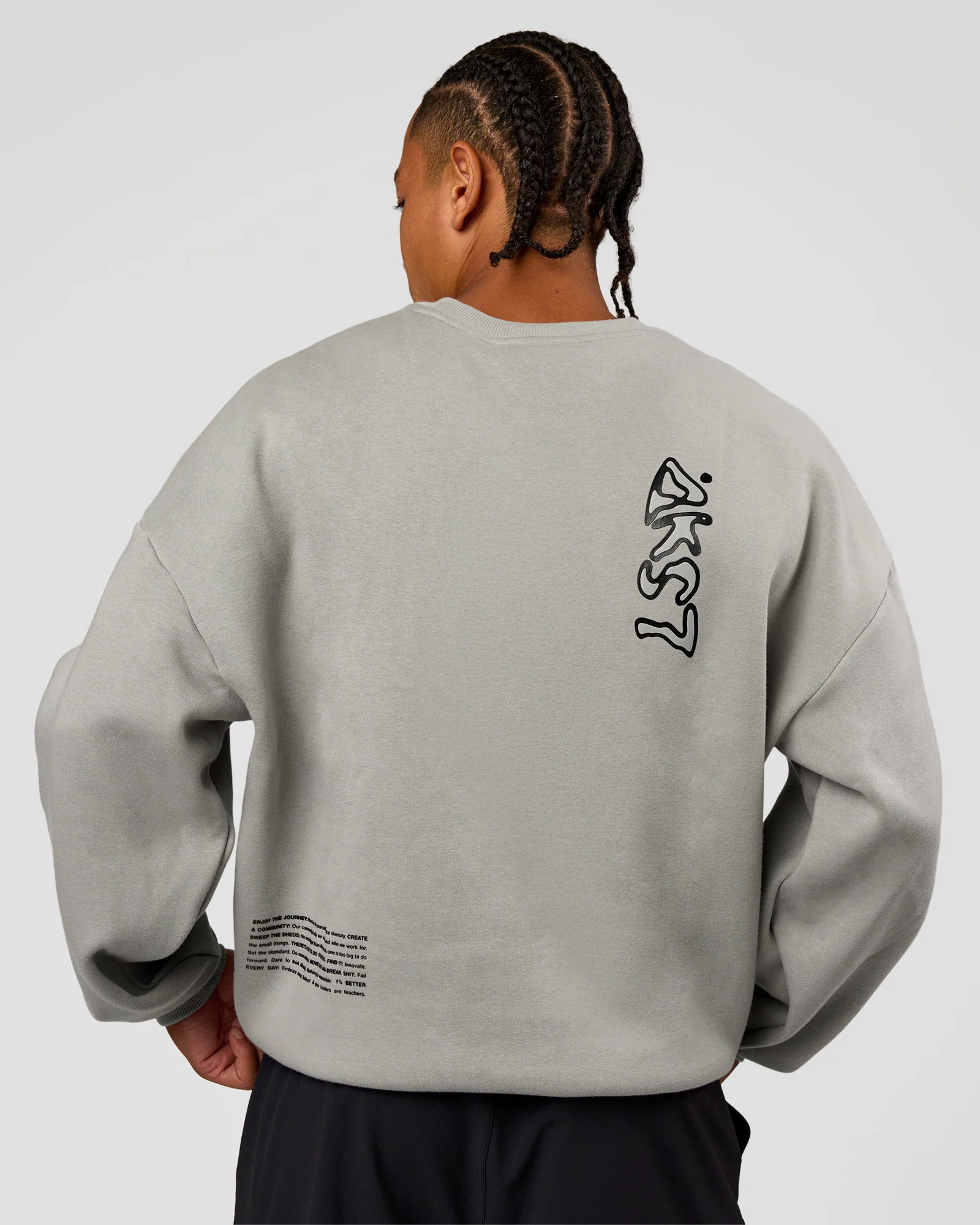 Static Grit Boxy Crew - Alloy-Black - Image 7