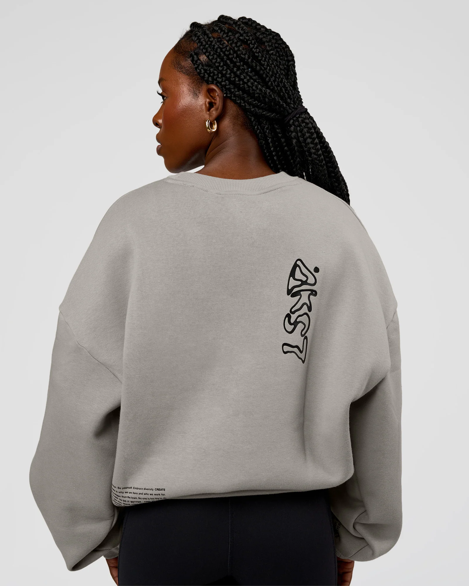 Static Grit Boxy Crew - Alloy-Black - Image 8