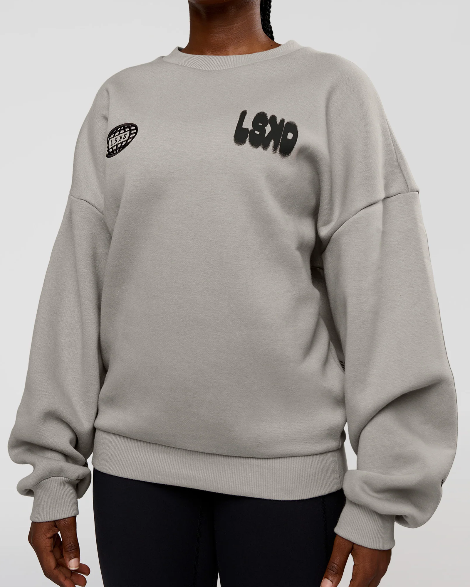 Static Grit Boxy Crew - Alloy-Black - Image 9