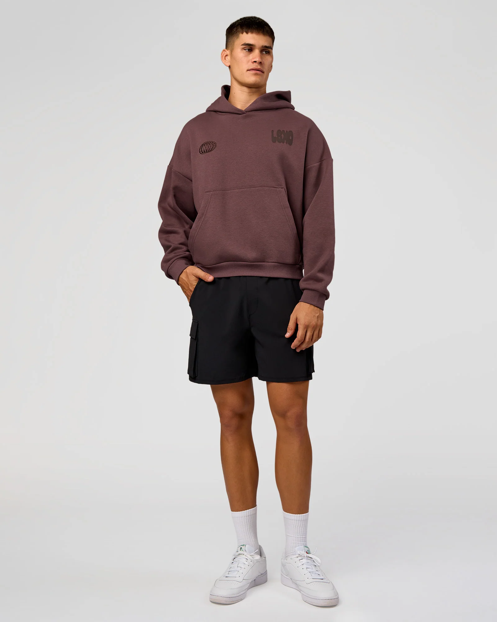 Static Grit Unisex Boxy Hoodie - Cocoa Powder-Hot Chocolate - Image 6
