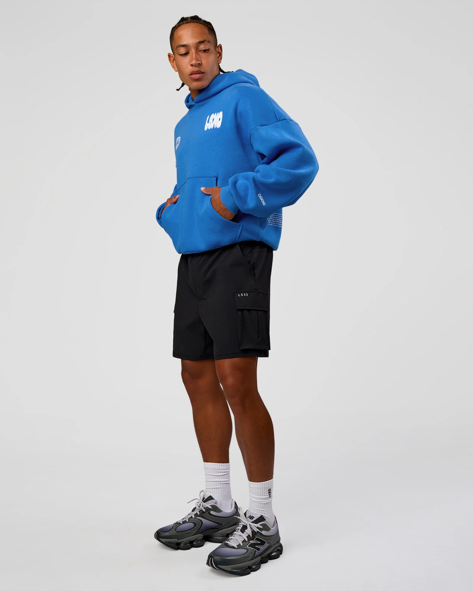Static Grit Unisex Boxy Hoodie - Palace Blue-White - Image 12