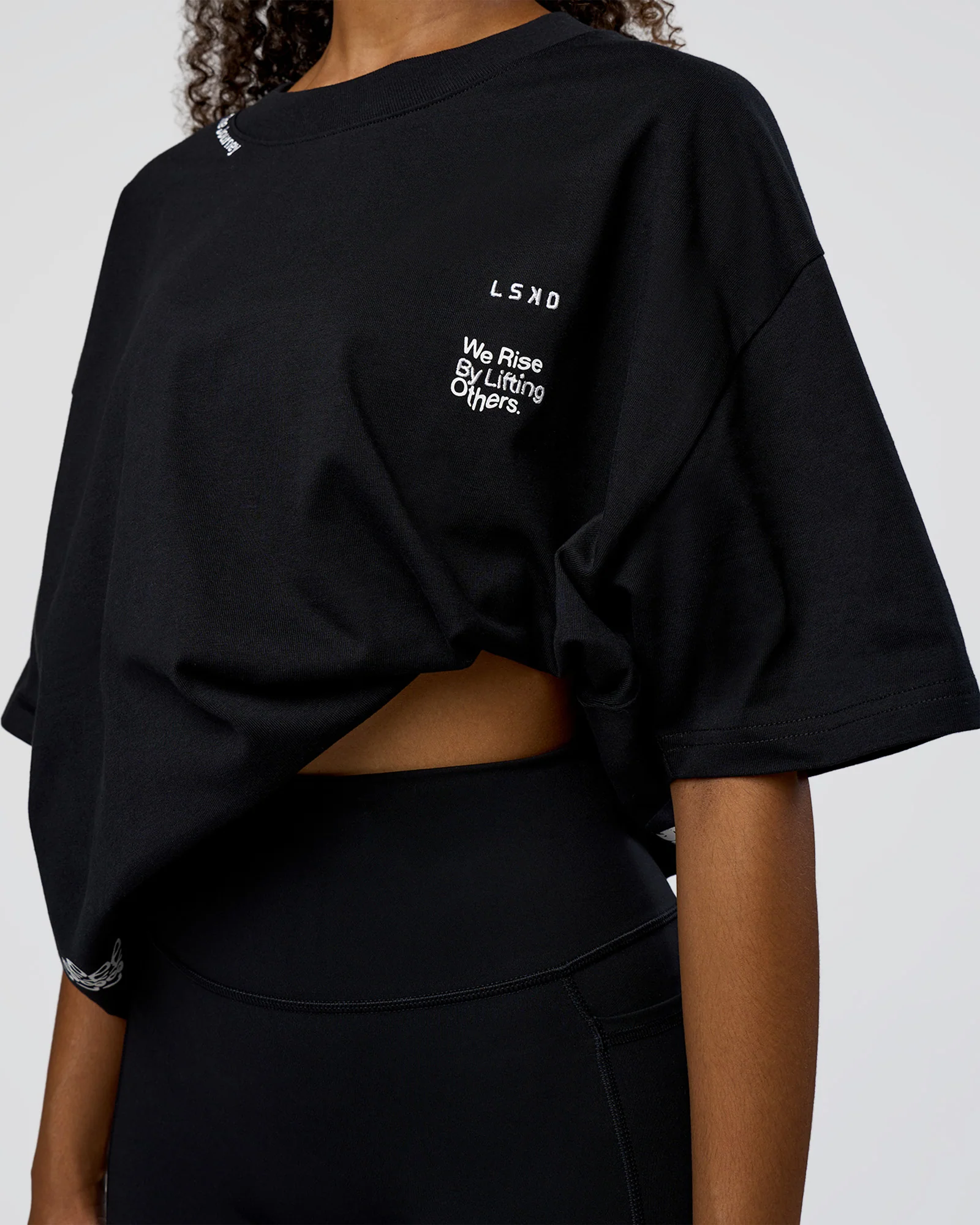 Sticker Heavyweight Oversized Tee - Black-White - Image 12