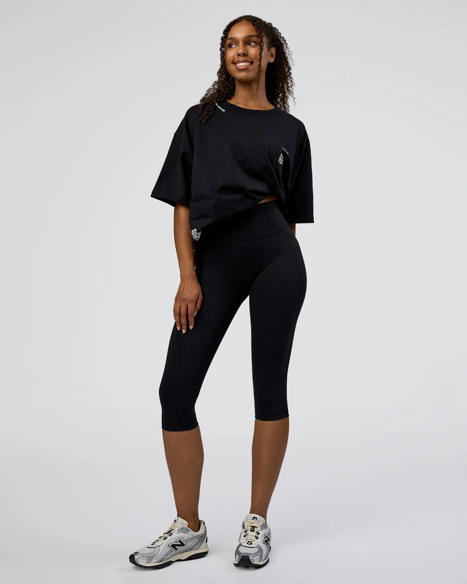 Sticker Heavyweight Oversized Tee - Black-White - Image 5