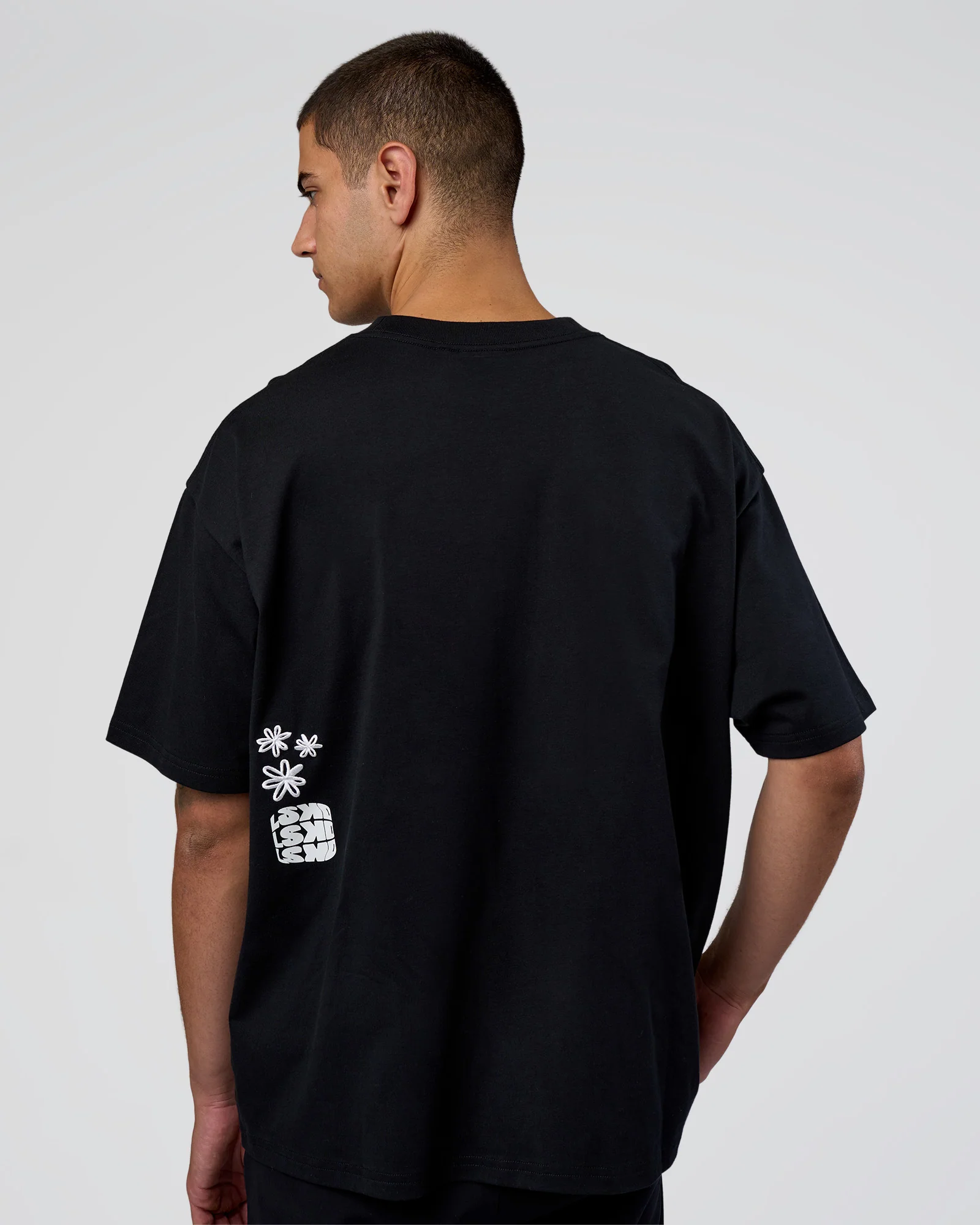 Sticker Heavyweight Oversized Tee - Black-White - Image 7