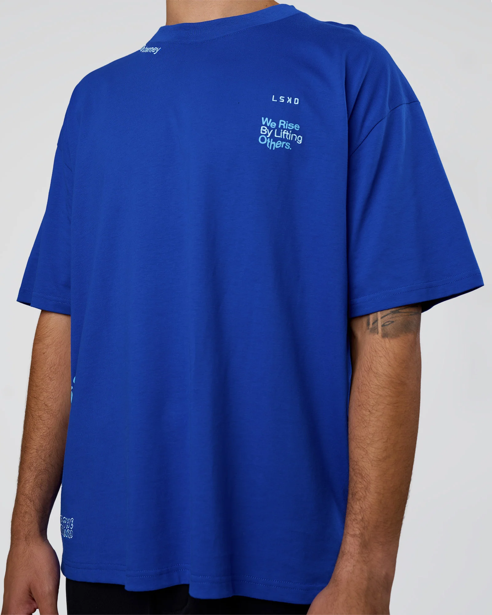 Sticker Heavyweight Oversized Tee - Electric Indigo-Baltic Sea - Image 10