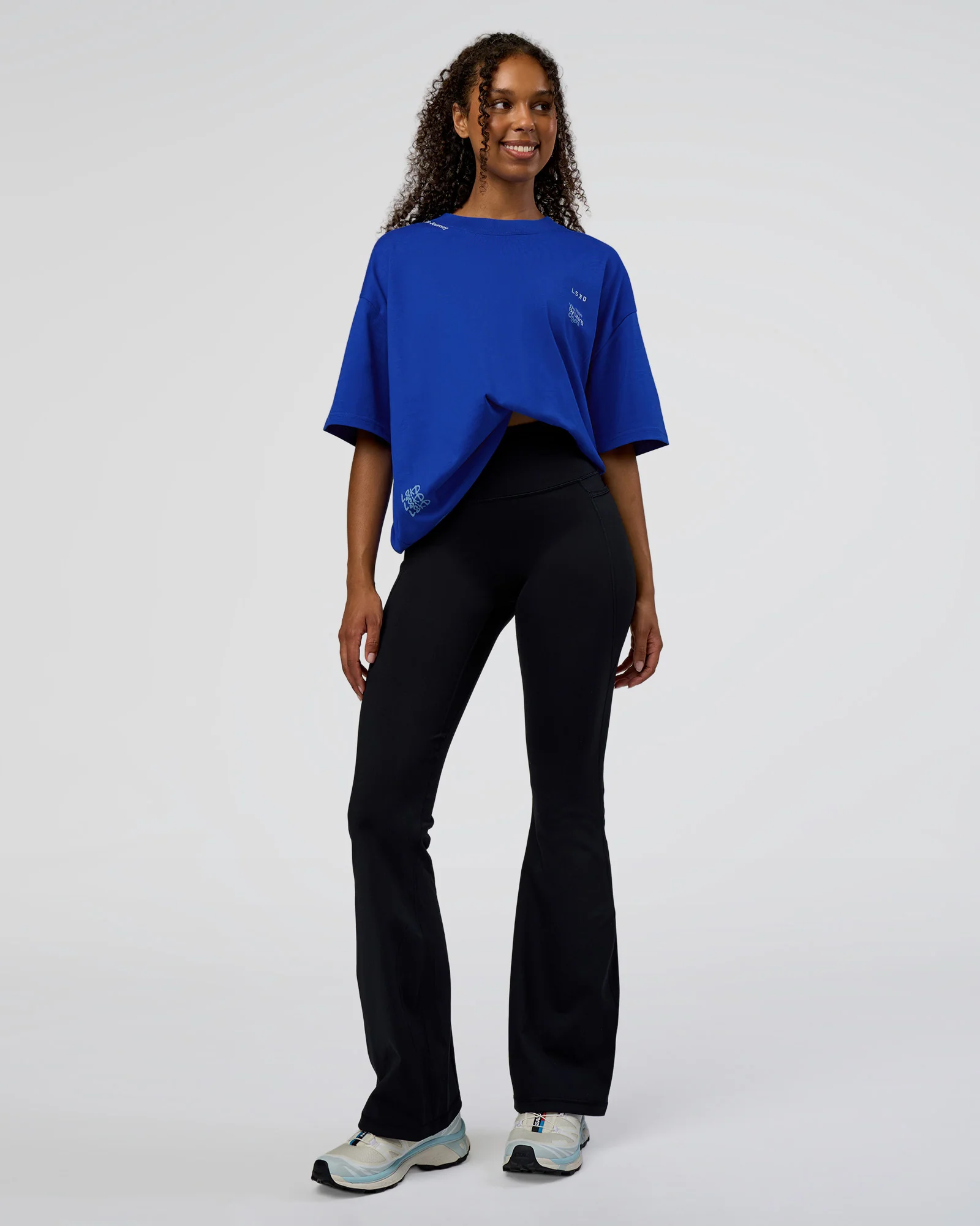 Sticker Heavyweight Oversized Tee - Electric Indigo-Baltic Sea - Image 13
