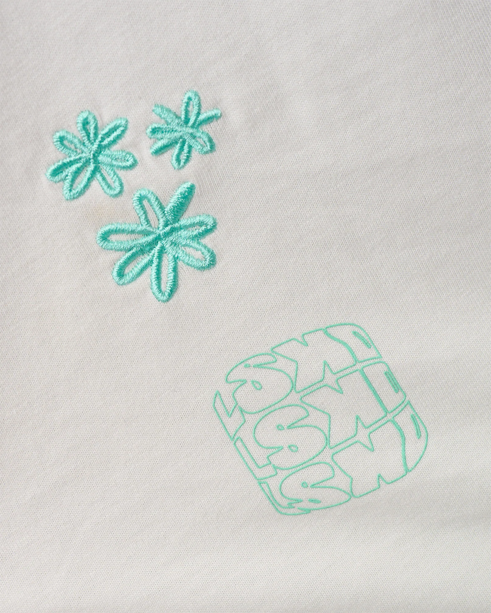 Sticker Heavyweight Oversized Tee - Off White-Jelly Mint - Image 2