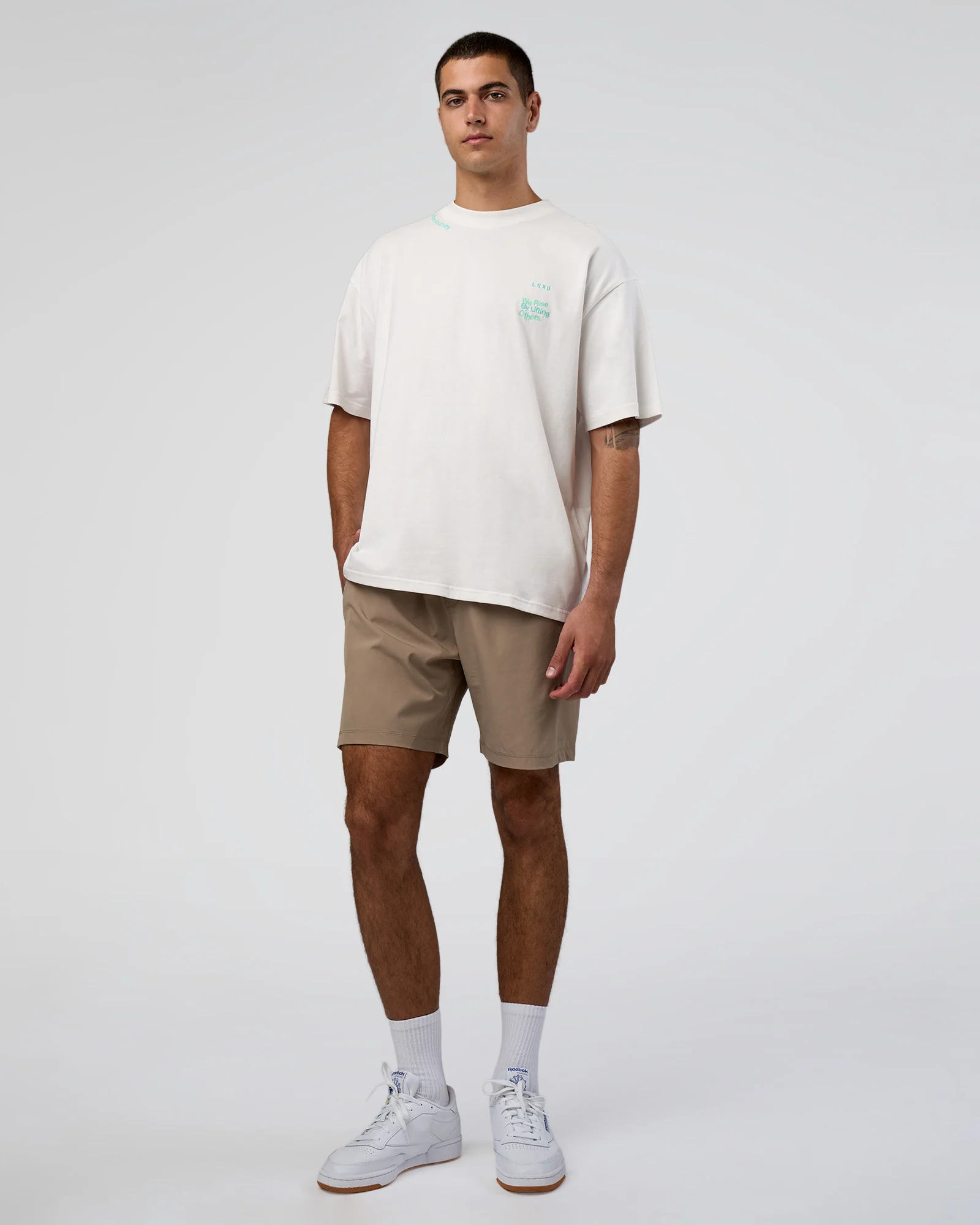 Sticker Heavyweight Oversized Tee - Off White-Jelly Mint - Image 7