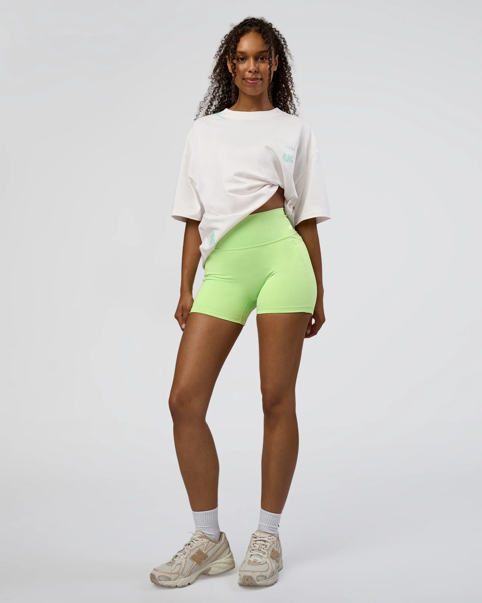 Sticker Heavyweight Oversized Tee - Off White-Jelly Mint - Image 9