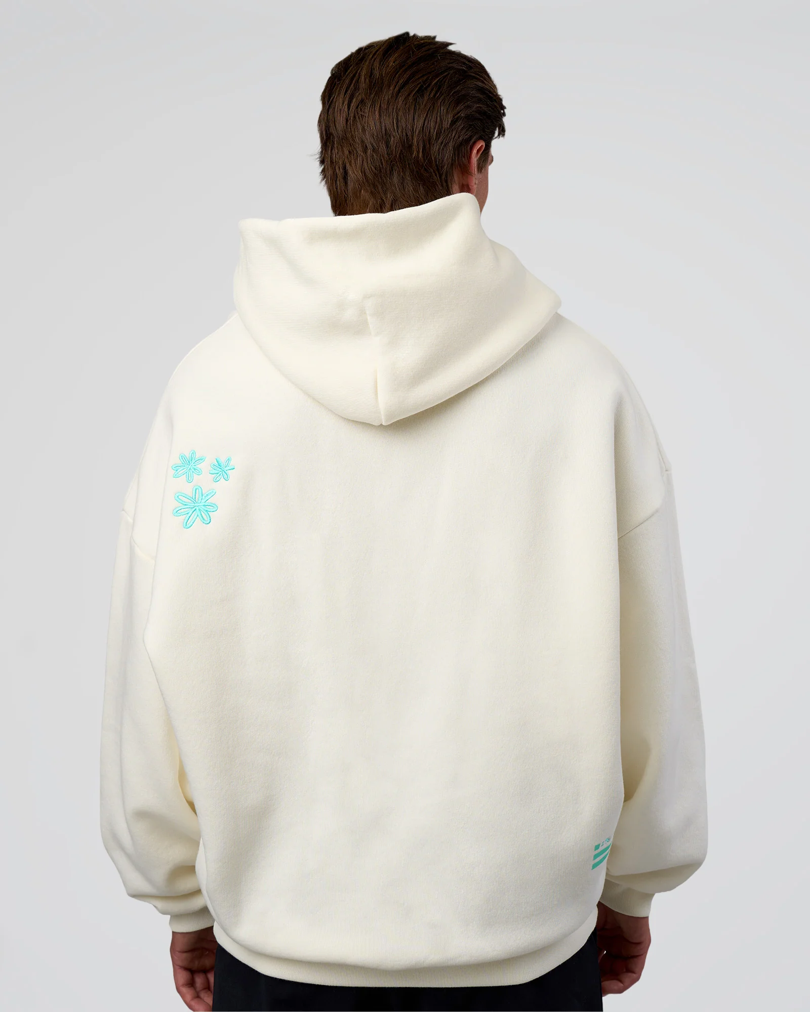 Sticker Unisex Ultra Heavyweight Oversized Hoodie - Off White-Jelly Mint - Image 10