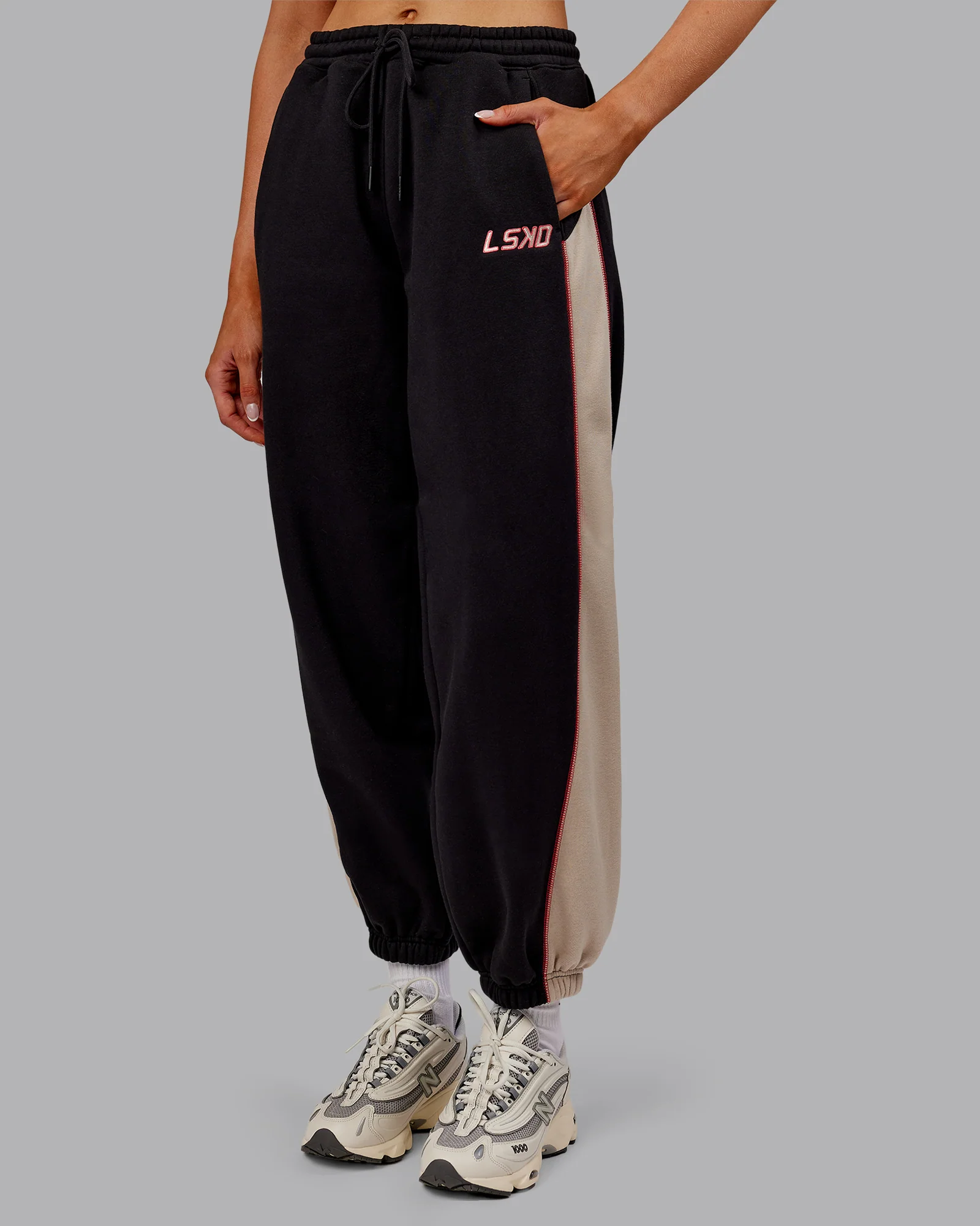 Stitch Up Fleece Sweat Pant - Black/Shale Beige - Image 7