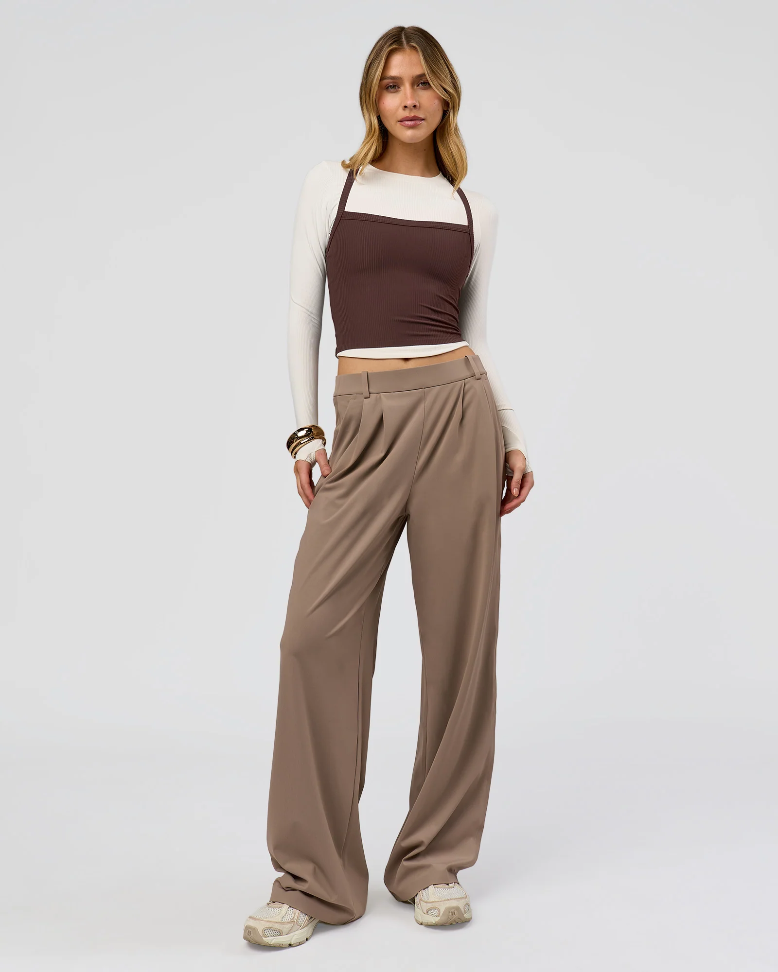 StretchShift Wide Leg Pant - Taupe Ash - Image 2