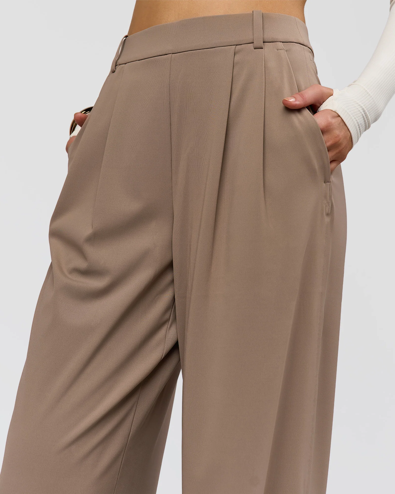 StretchShift Wide Leg Pant - Taupe Ash - Image 3