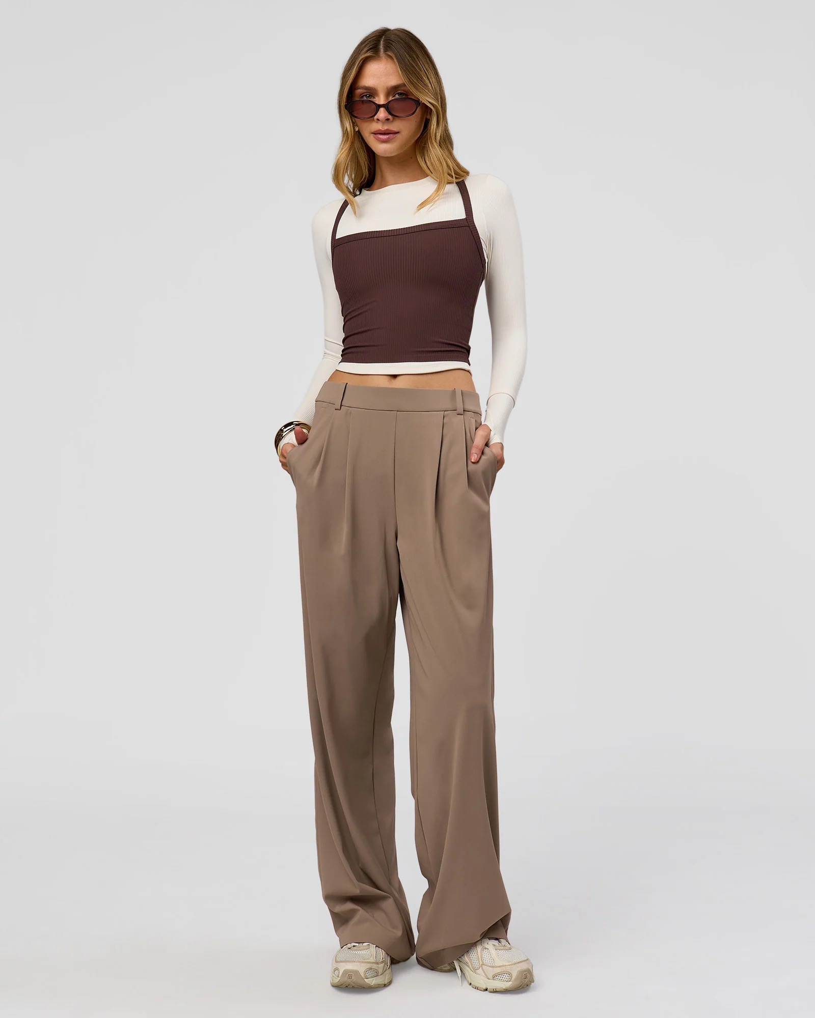 StretchShift Wide Leg Pant - Taupe Ash - Image 5