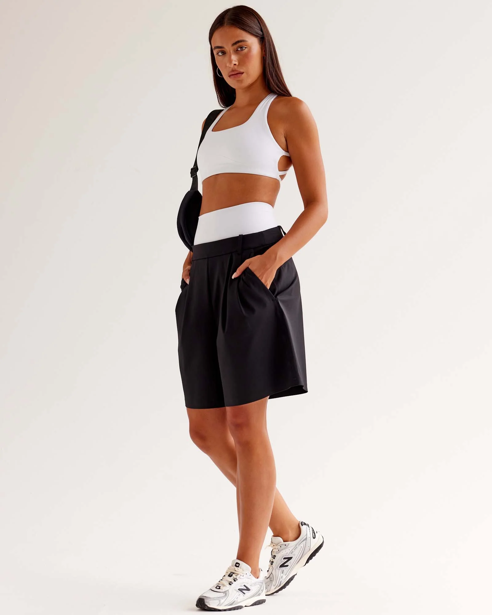 StretchShift Wide Leg Short - Black - Image 5