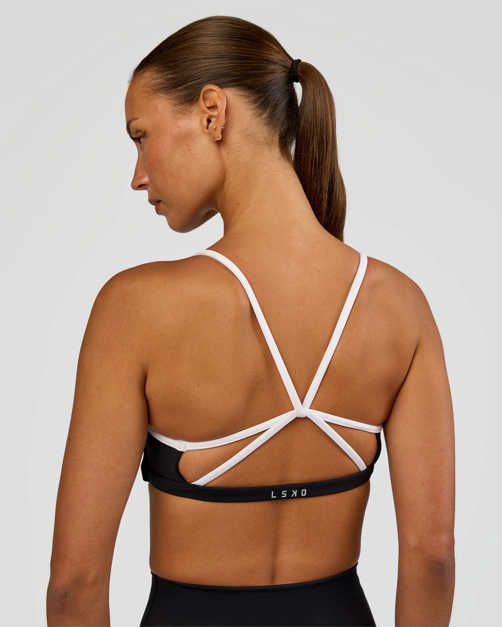 Tempo Sports Bra - Black-White - Image 2