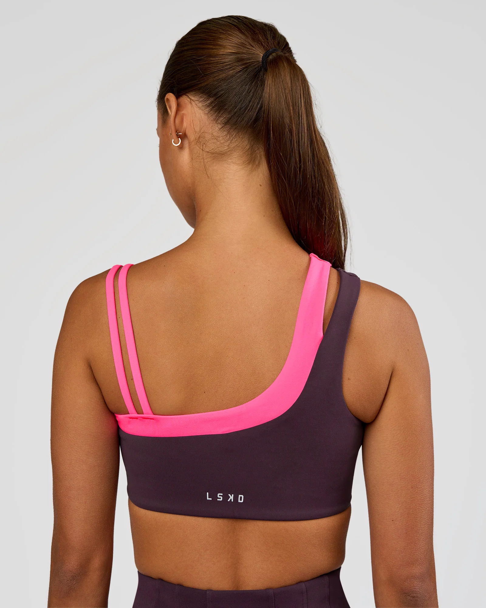 Thrive Asymmetric Sports Bra - Midnight Plum-Sugar Plum - Image 8