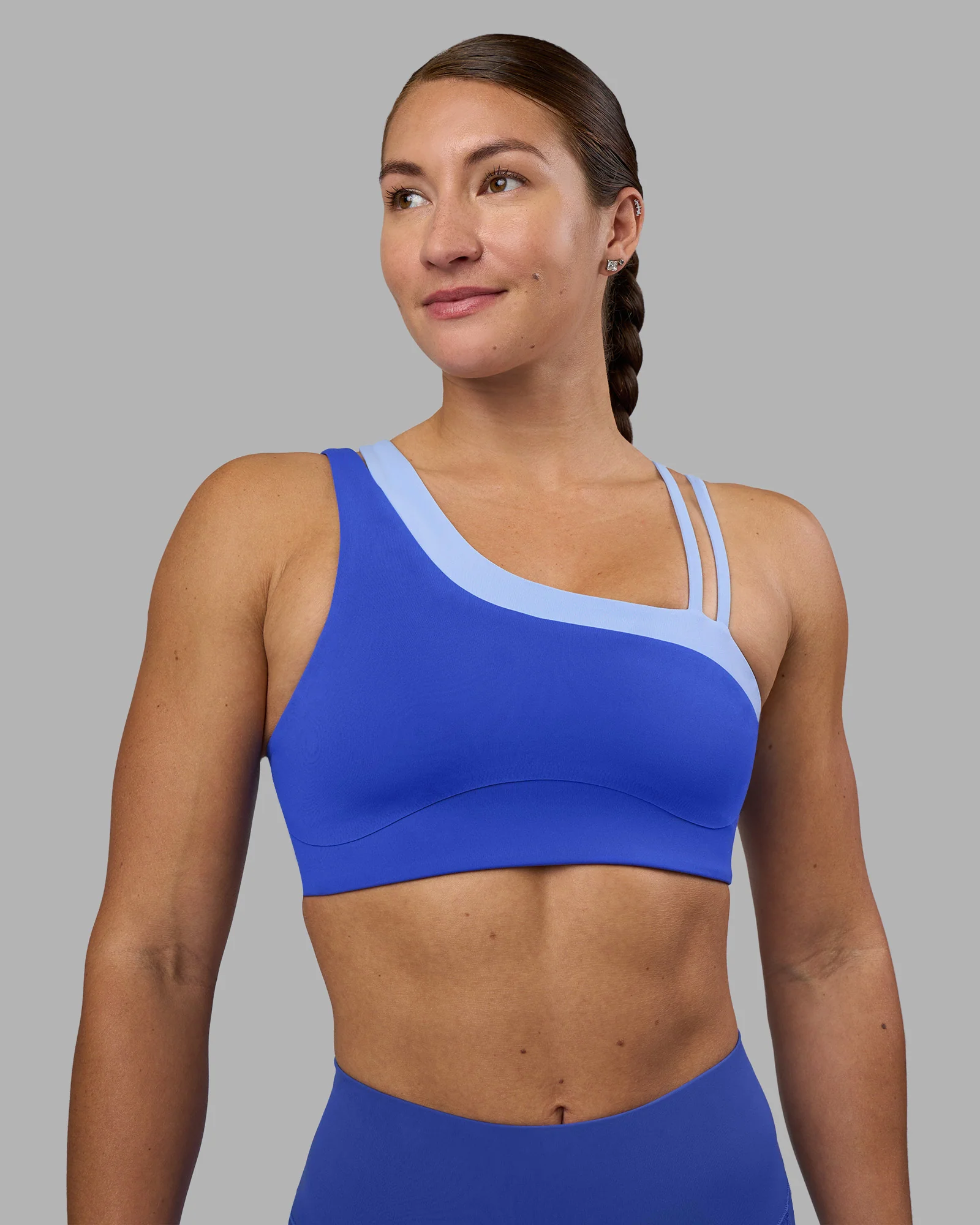 Thrive Asymmetric Sports Bra - Power Cobalt-Open Air - Image 2