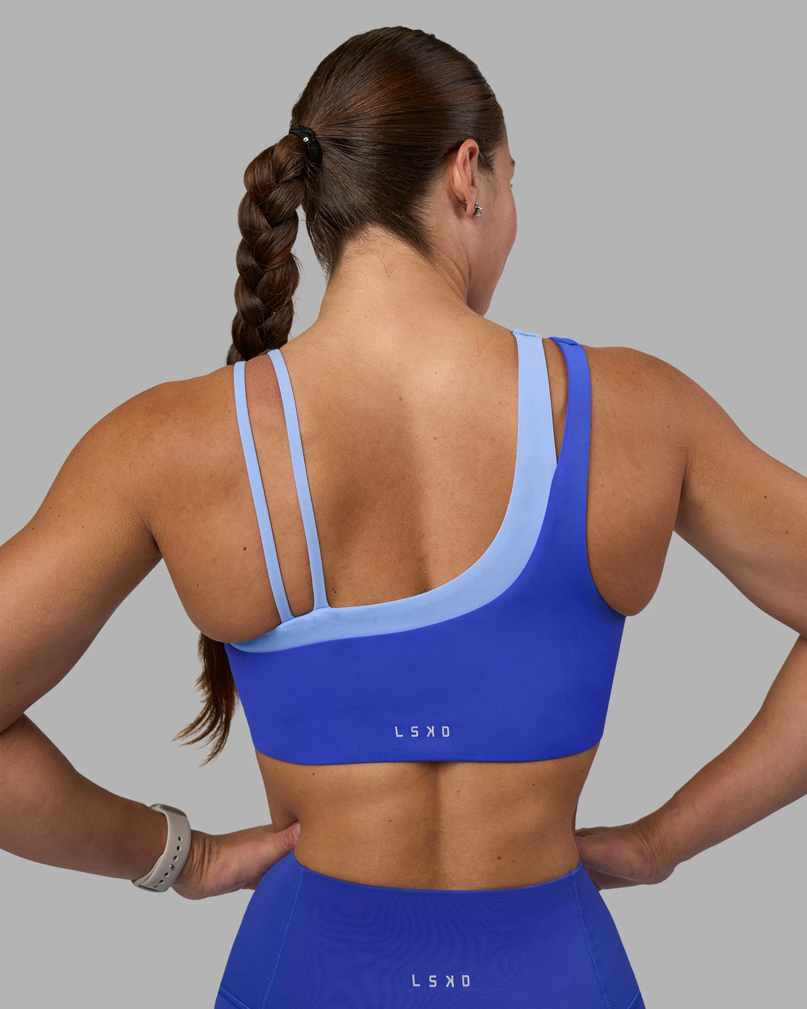 Thrive Asymmetric Sports Bra - Power Cobalt-Open Air - Image 8