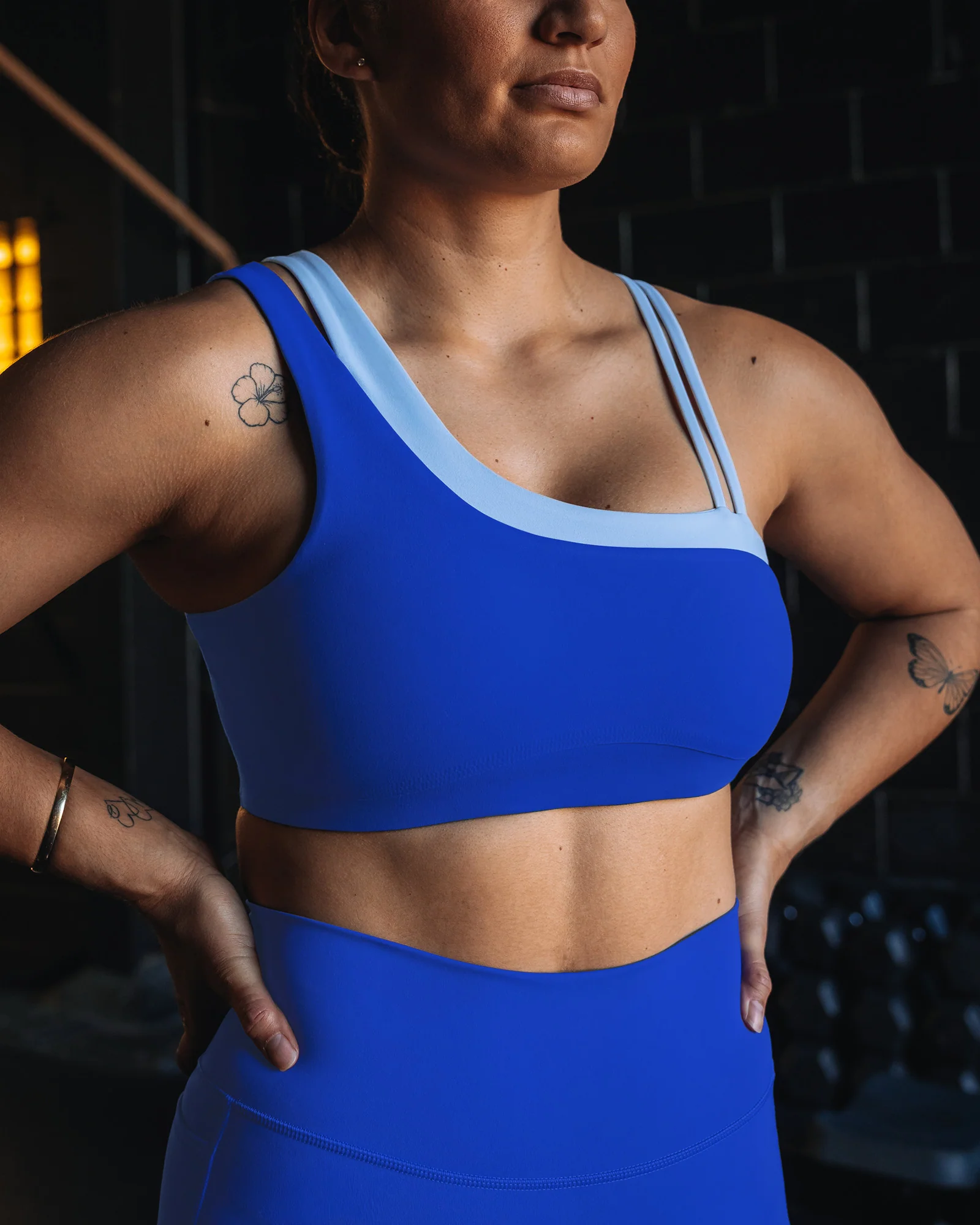 Thrive Asymmetric Sports Bra - Power Cobalt-Open Air - Image 9