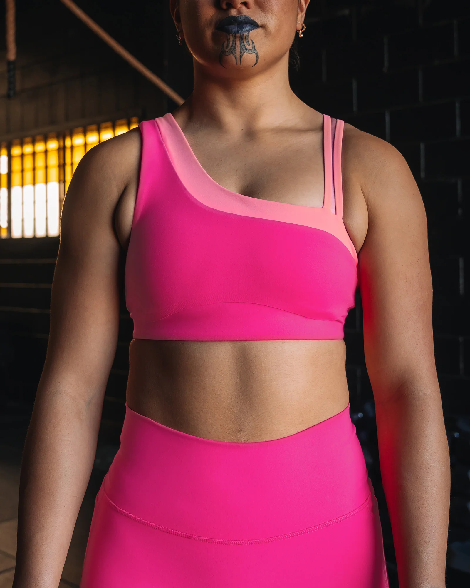 Thrive Asymmetric Sports Bra - Ultra Pink-Candy Pink - Image 7