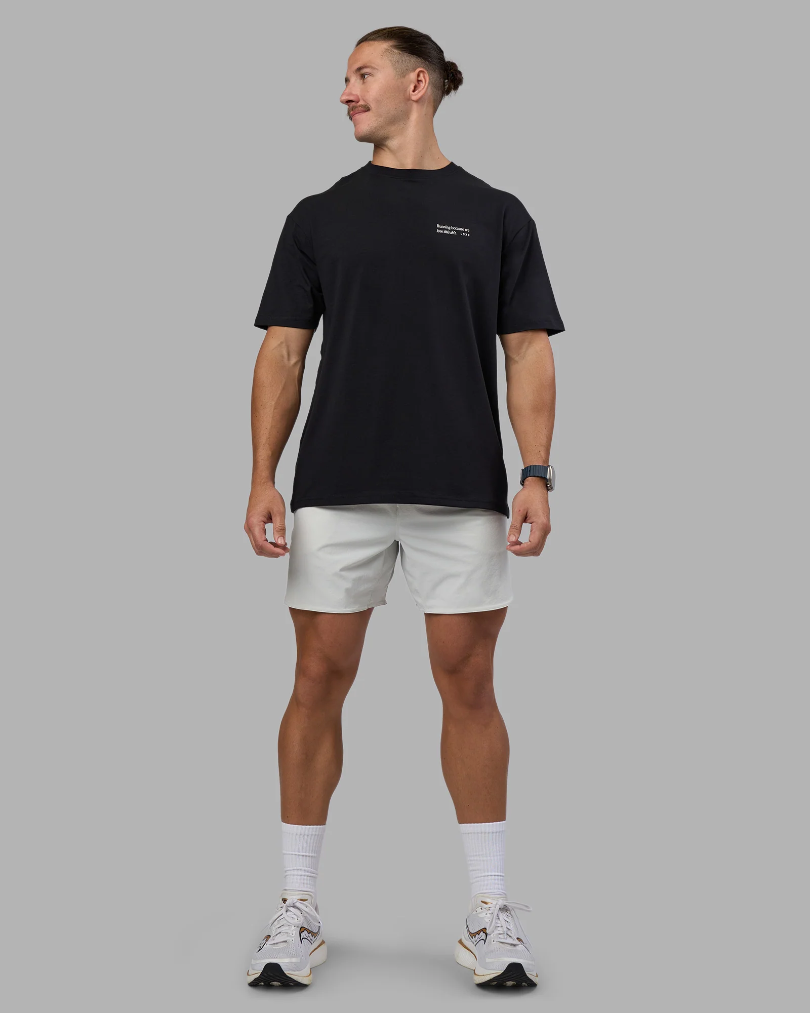 Today's Run FLXCotton Oversized Tee - Black-White - Image 10