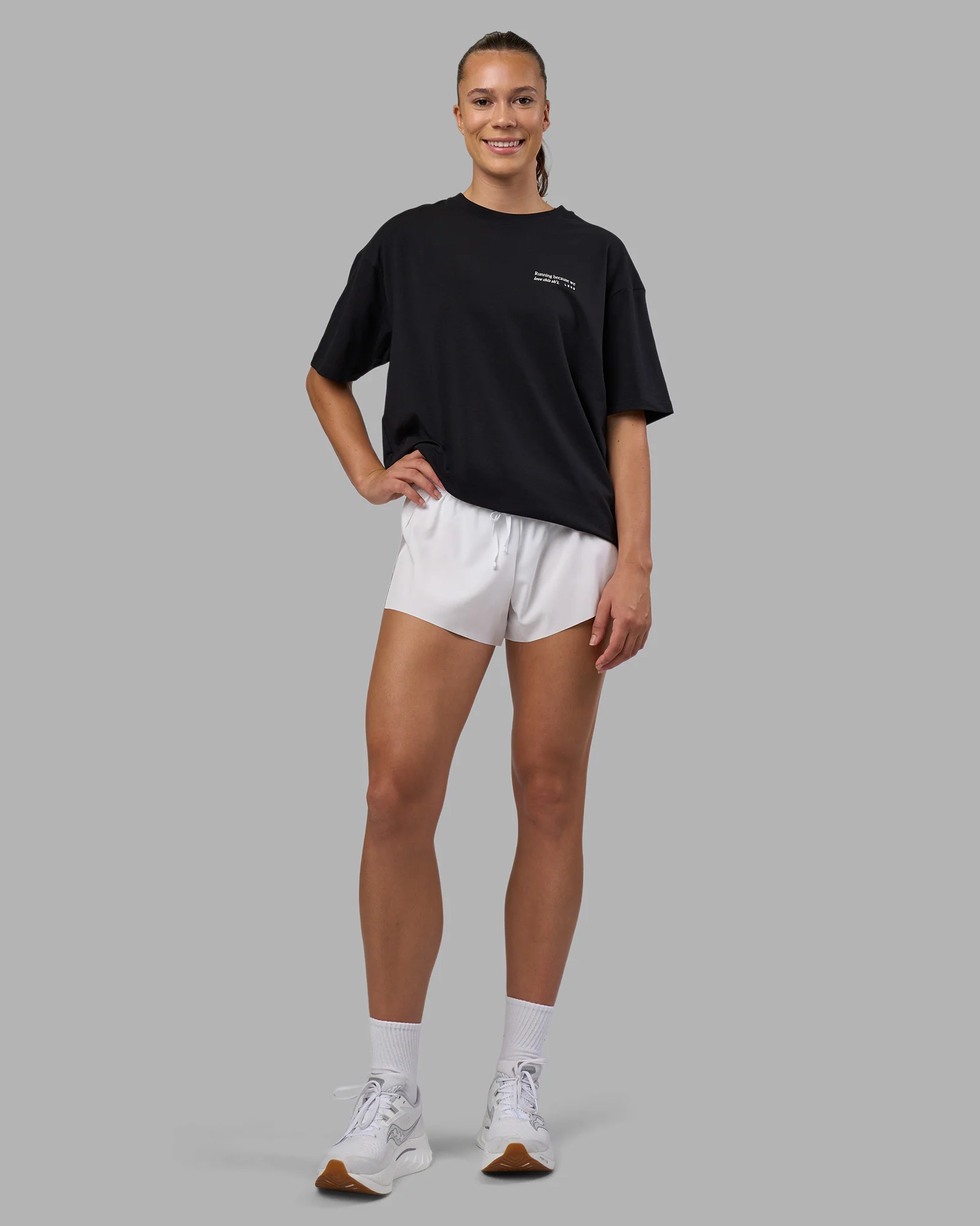 Today's Run FLXCotton Oversized Tee - Black-White - Image 11