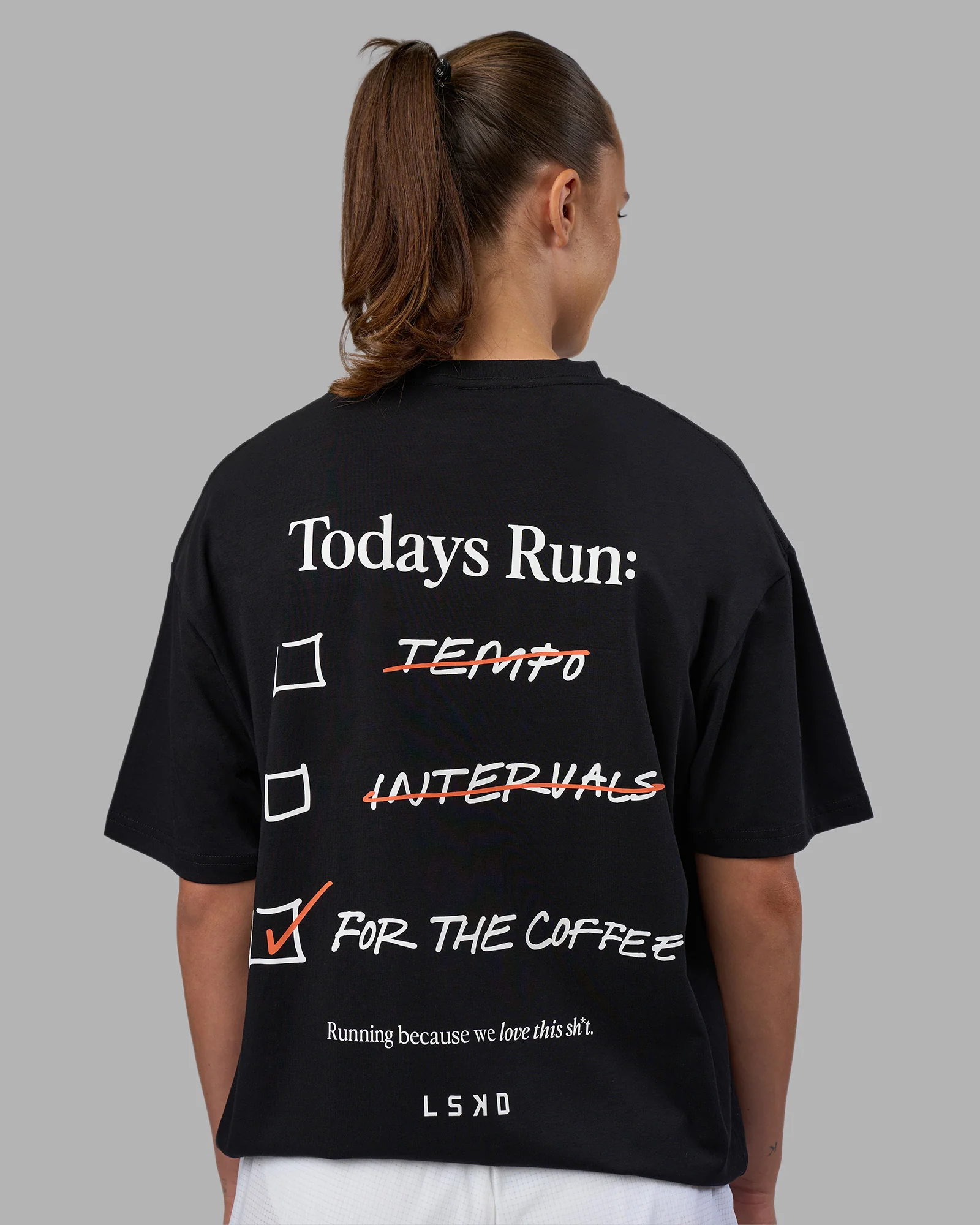 Today's Run FLXCotton Oversized Tee - Black-White - Image 2