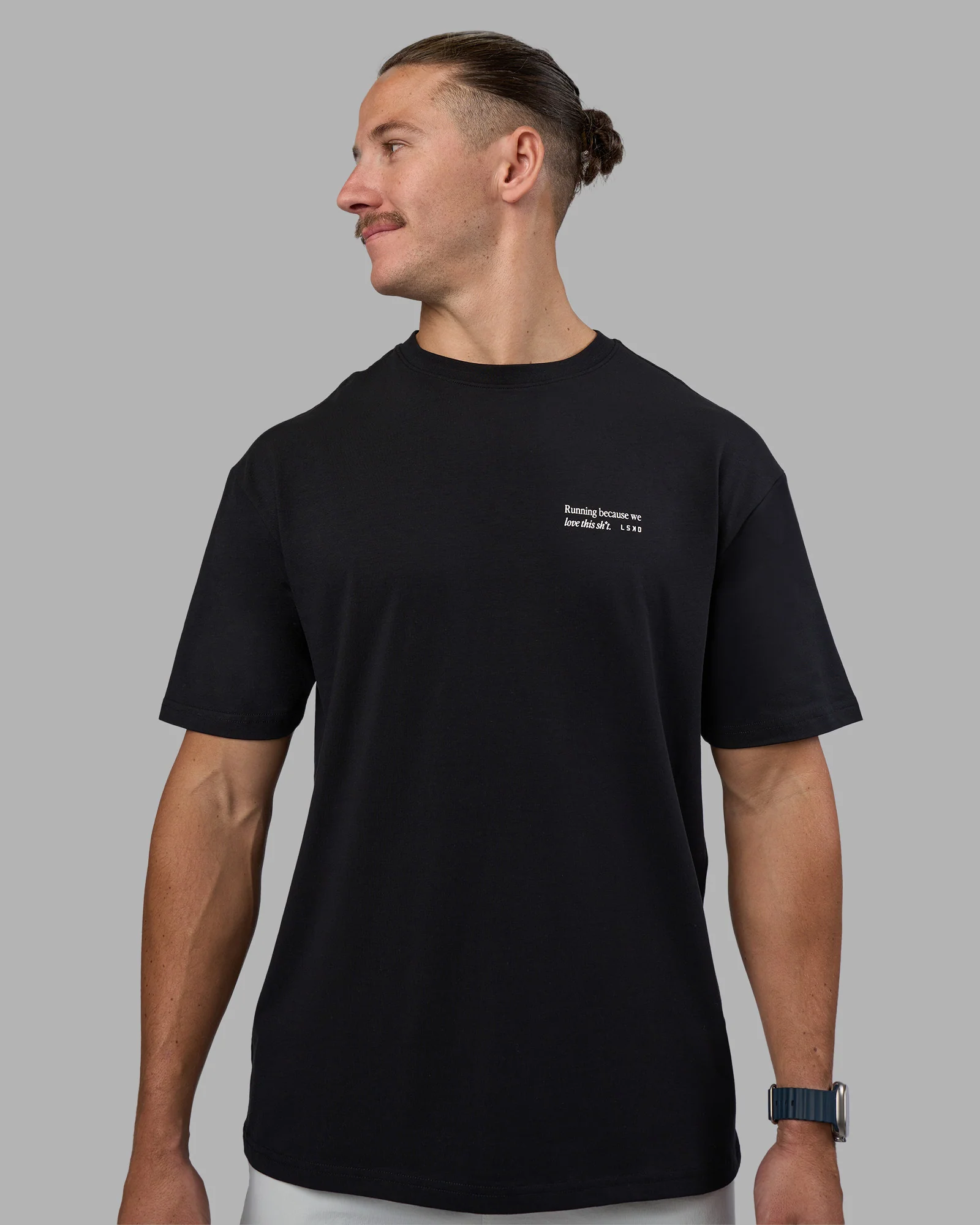 Today's Run FLXCotton Oversized Tee - Black-White - Image 4