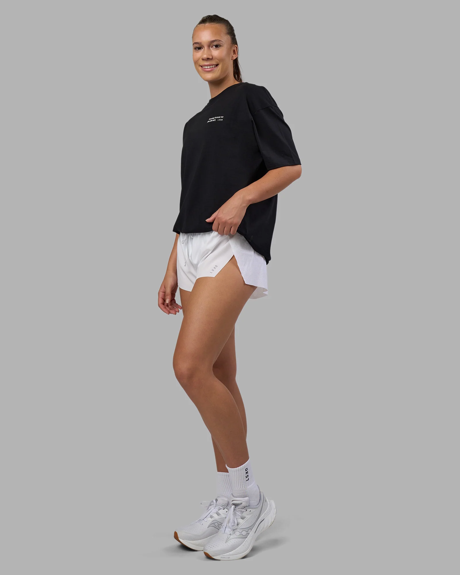 Today's Run FLXCotton Oversized Tee - Black-White - Image 6