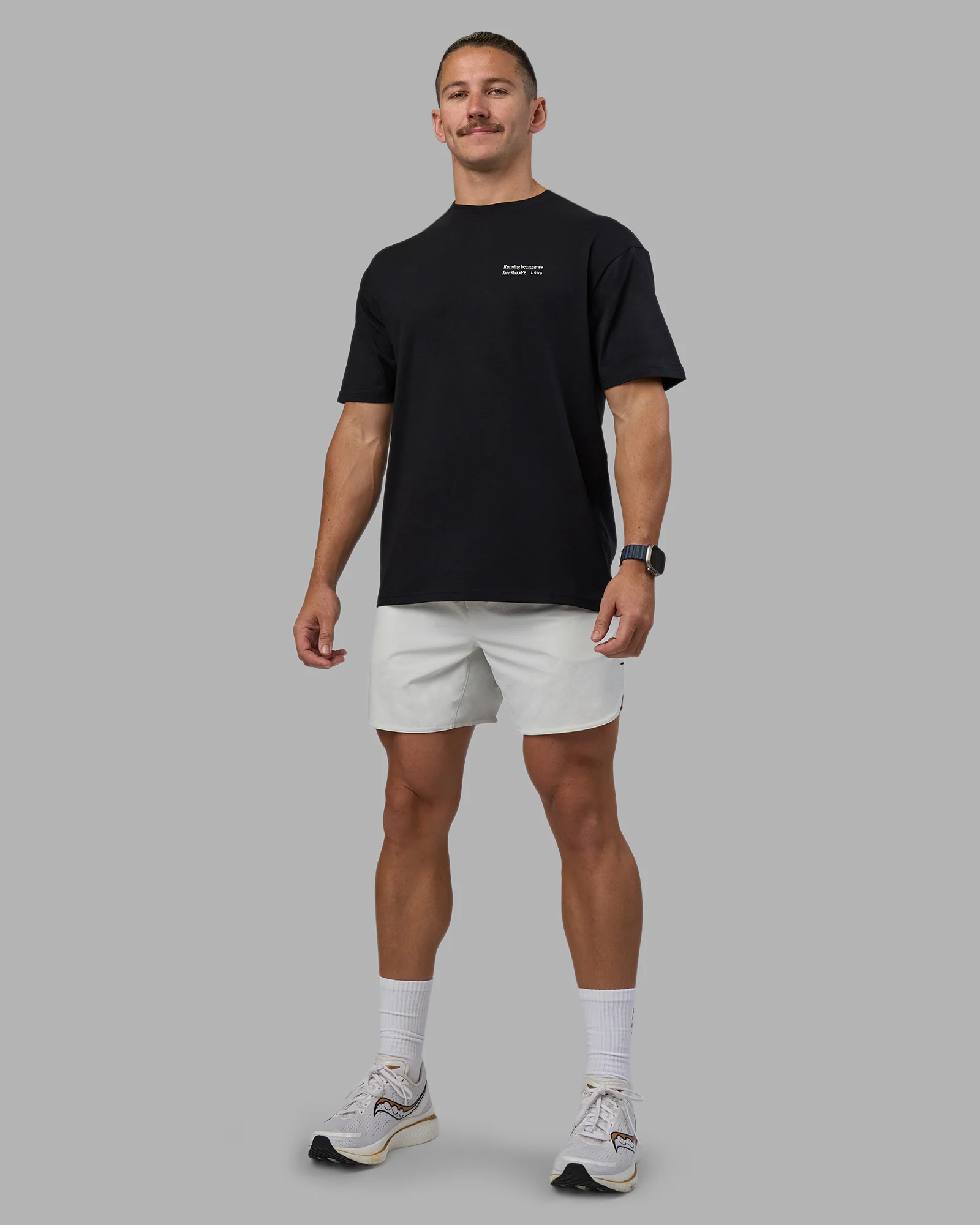 Today's Run FLXCotton Oversized Tee - Black-White - Image 7