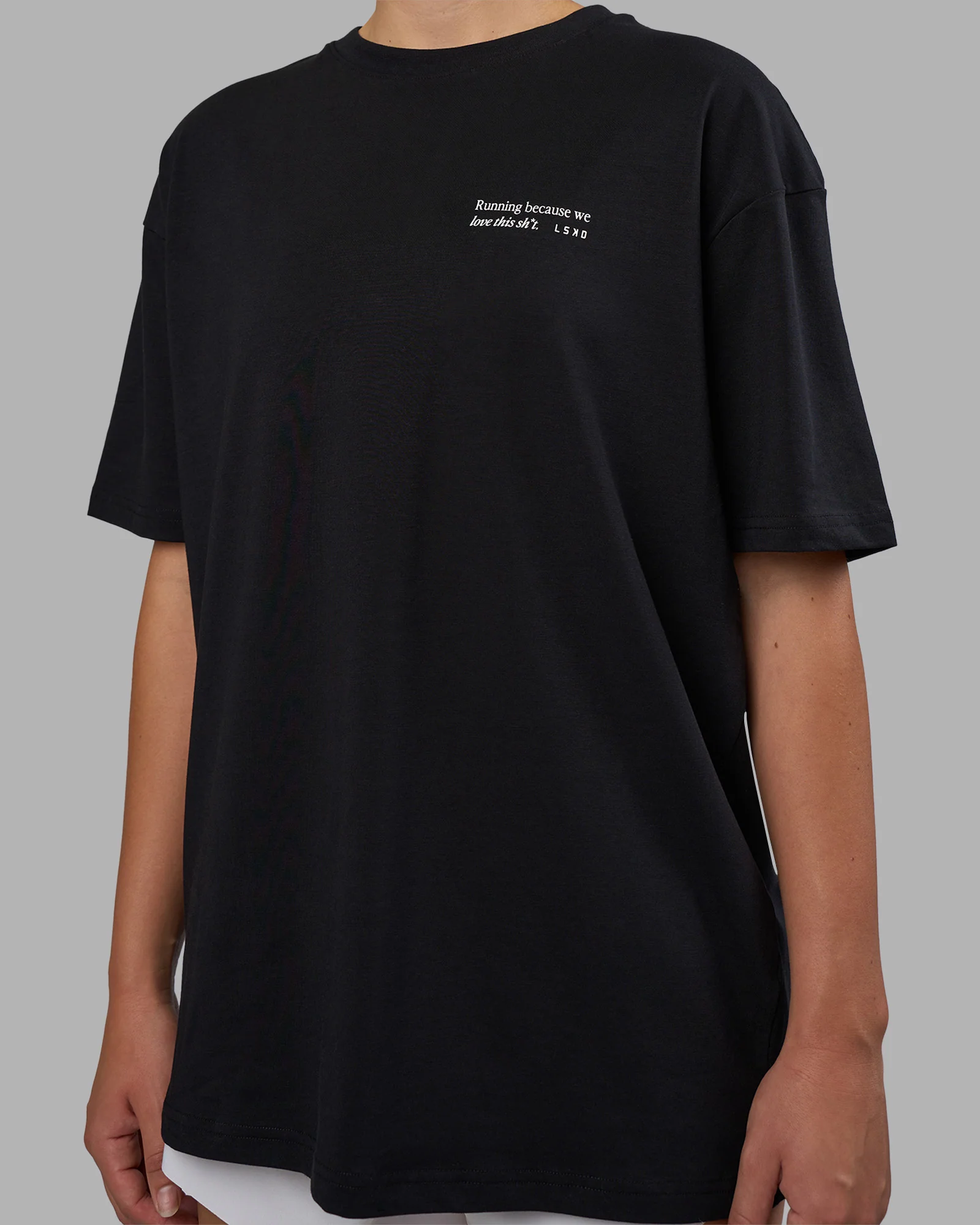 Today's Run FLXCotton Oversized Tee - Black-White - Image 8