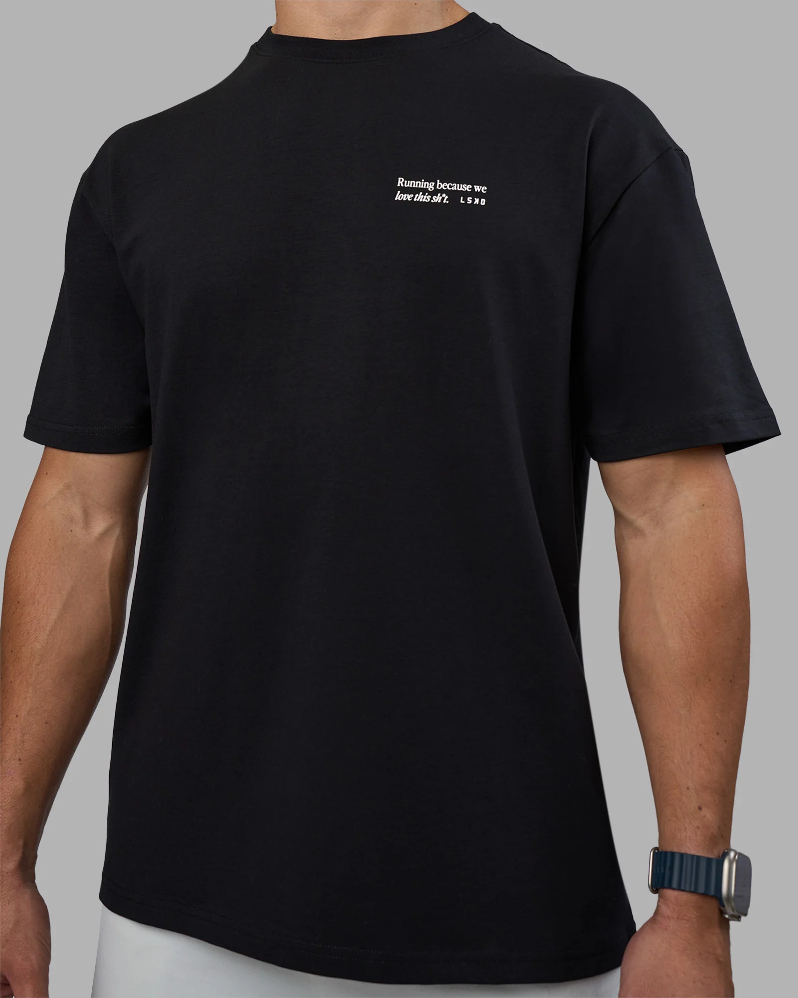 Today's Run FLXCotton Oversized Tee - Black-White - Image 9