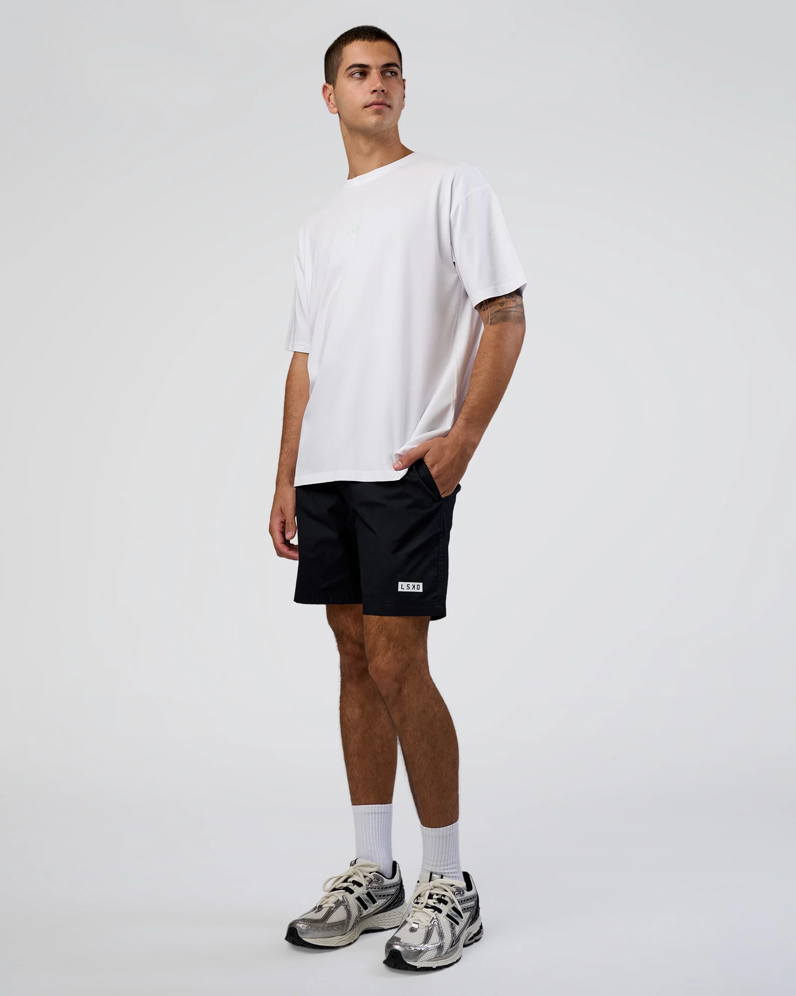 Together We Rise FLXCotton Oversized Tee - White-Solar Lime - Image 5