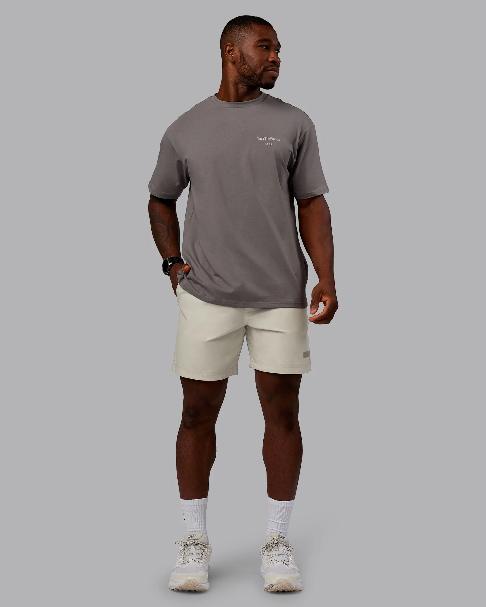Trust The Process 2.0 FLXCotton Tee Oversize - Storm Front-Shale Beige - Image 10