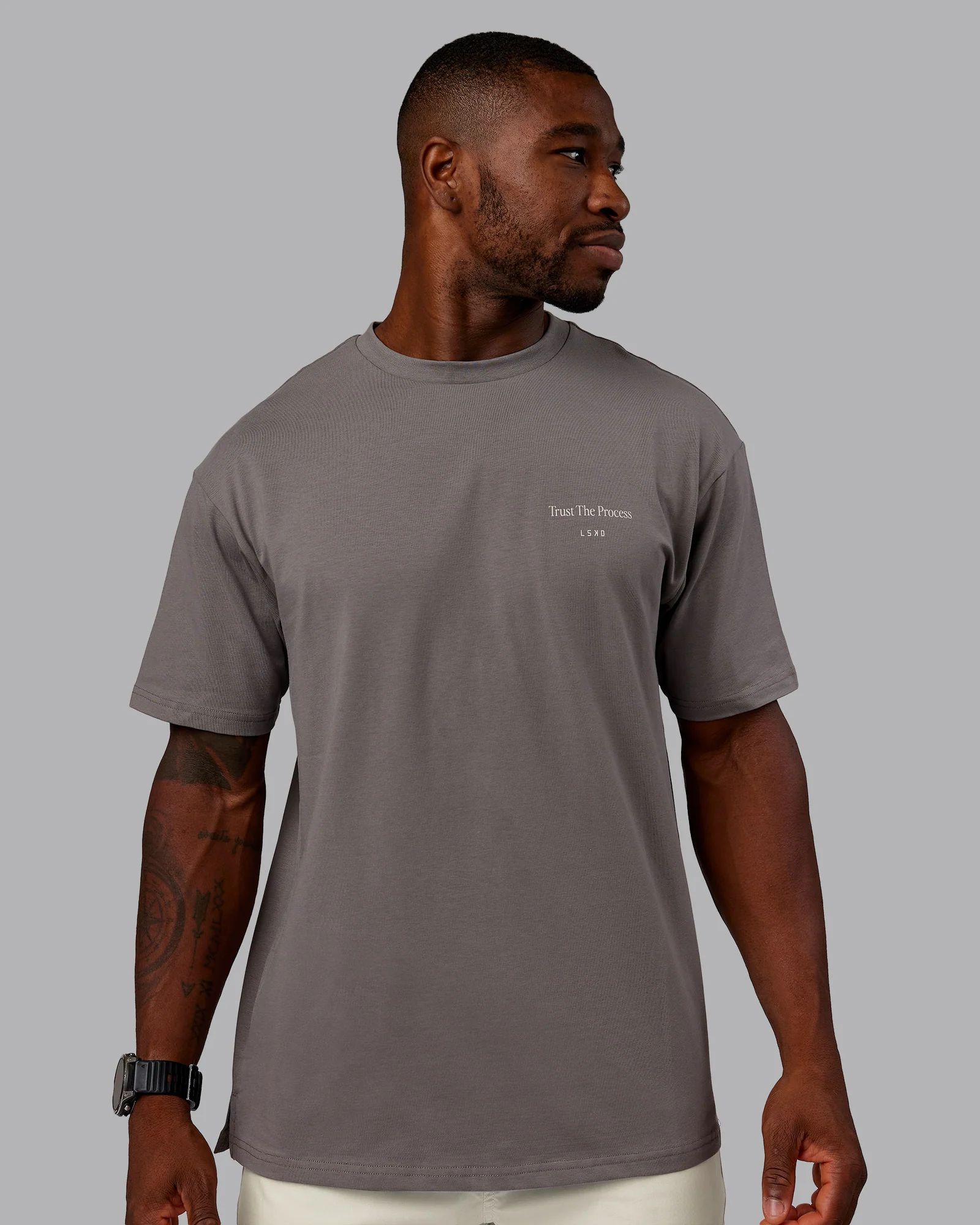 Trust The Process 2.0 FLXCotton Tee Oversize - Storm Front-Shale Beige - Image 4