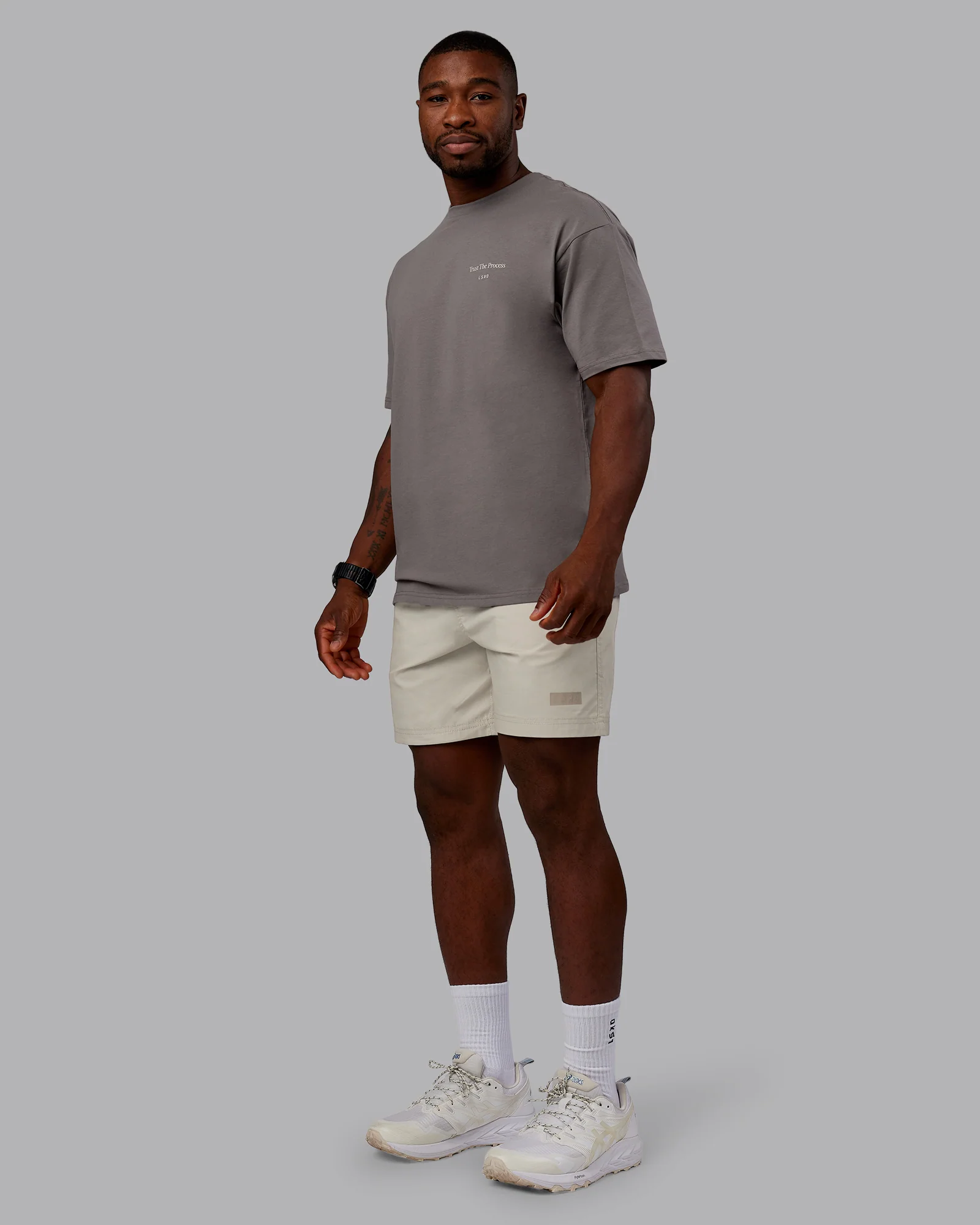 Trust The Process 2.0 FLXCotton Tee Oversize - Storm Front-Shale Beige - Image 6