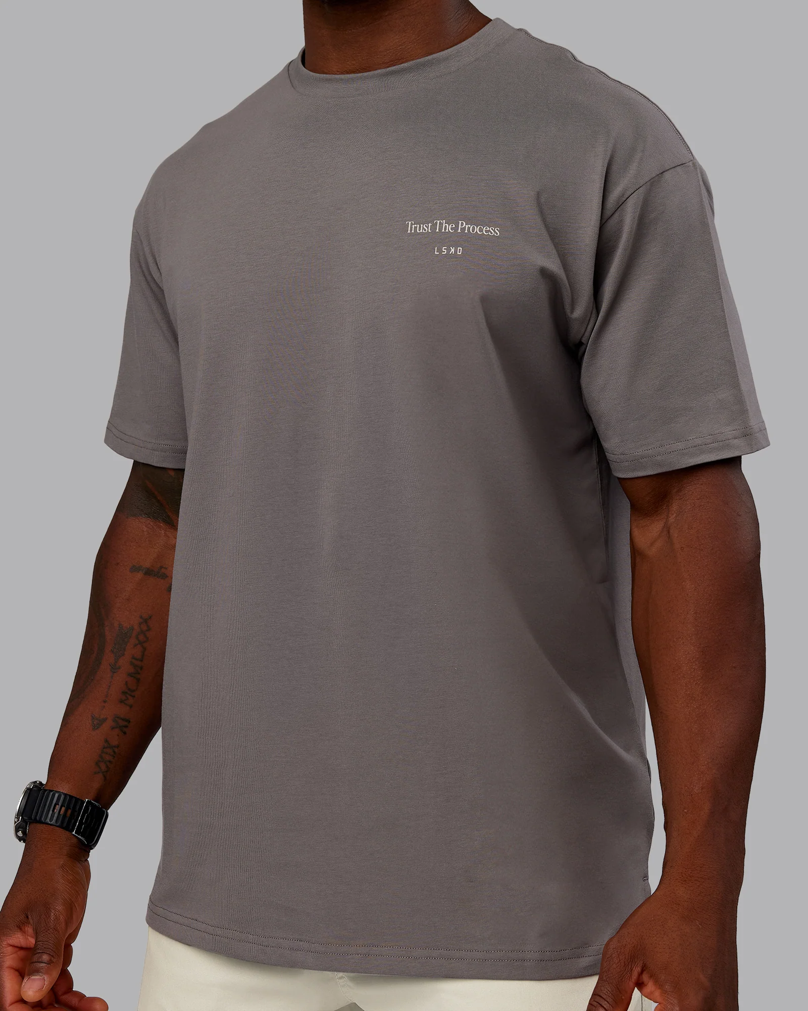 Trust The Process 2.0 FLXCotton Tee Oversize - Storm Front-Shale Beige - Image 9