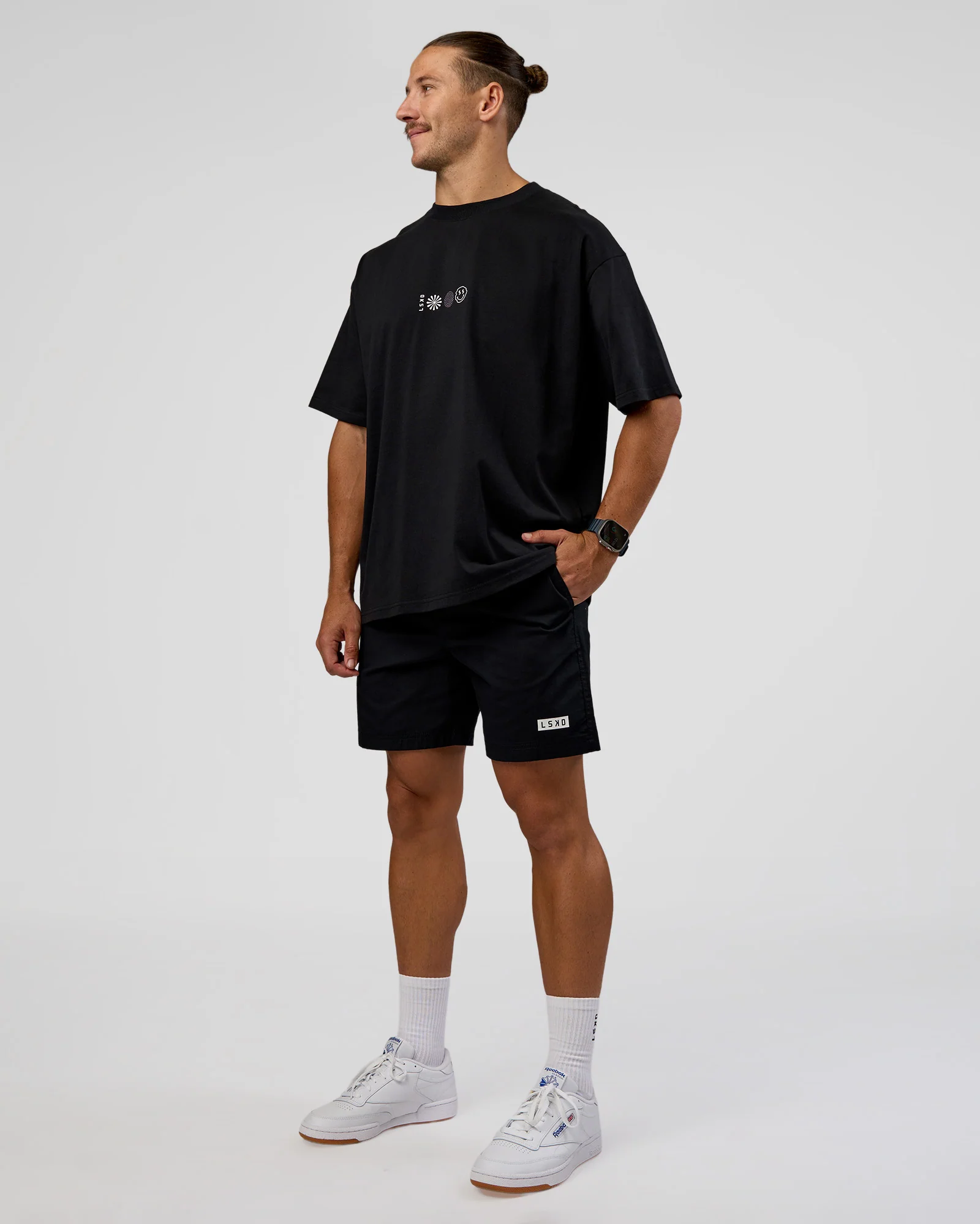 Trust The Process Heavyweight Unisex Oversized Tee - Black-White - Image 6