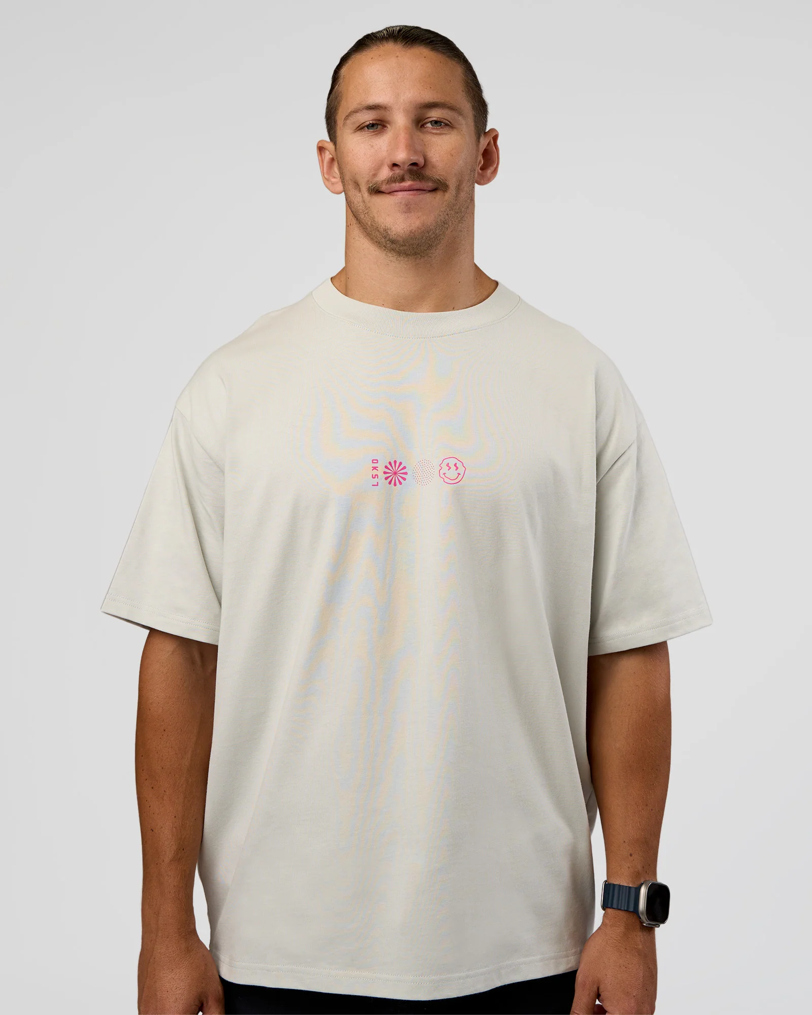 Trust The Process Heavyweight Unisex Oversized Tee - Digital Mist-Ultra Pink - Image 3