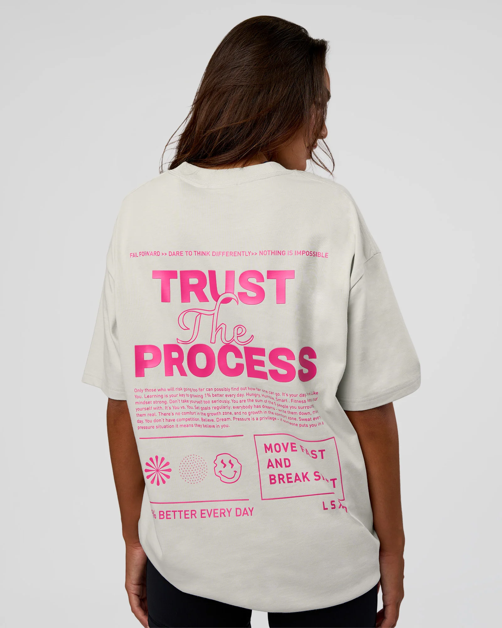 Trust The Process Heavyweight Unisex Oversized Tee - Digital Mist-Ultra Pink - Image 5