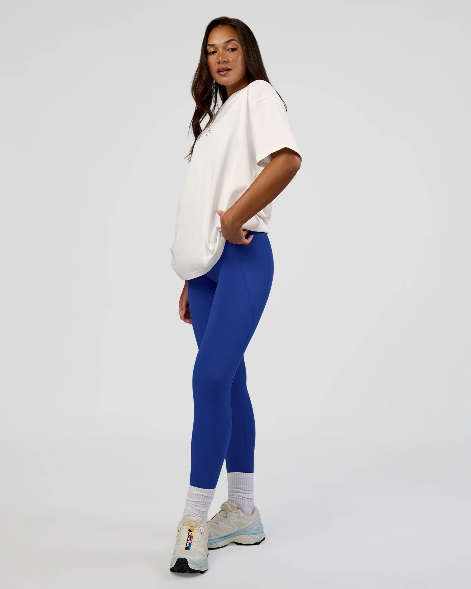 Trust The Process Heavyweight Unisex Oversized Tee - Off White-Electric Indigo - Image 10