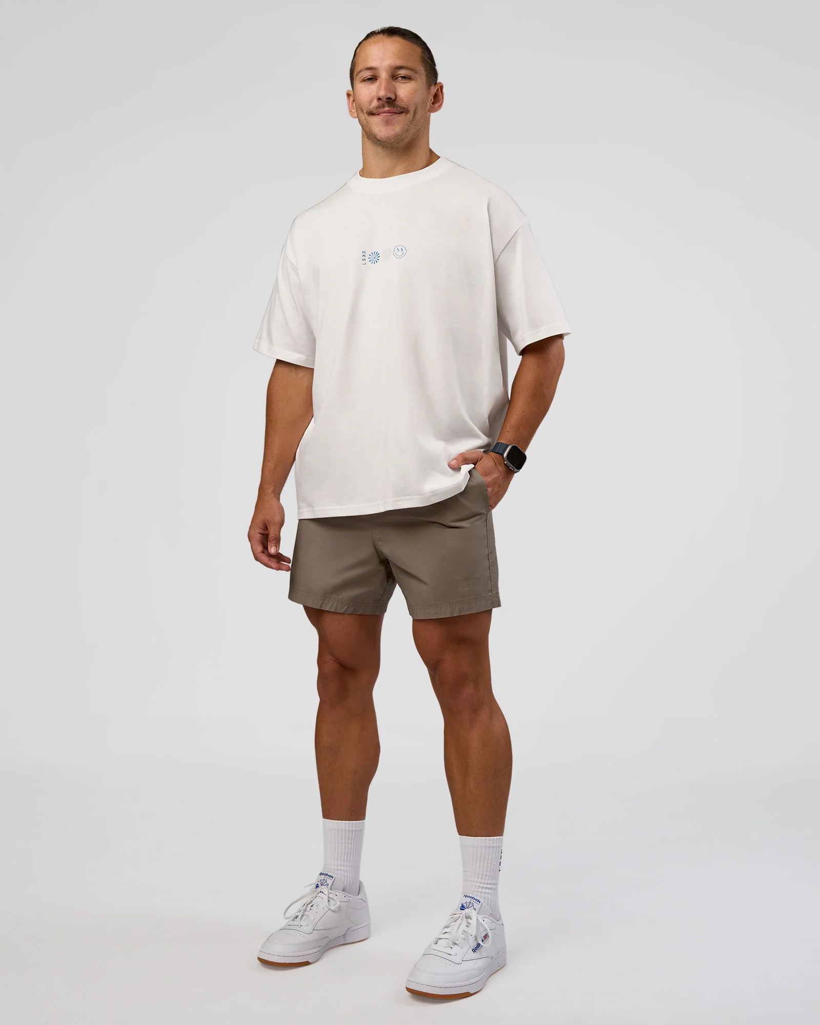 Trust The Process Heavyweight Unisex Oversized Tee - Off White-Electric Indigo - Image 8