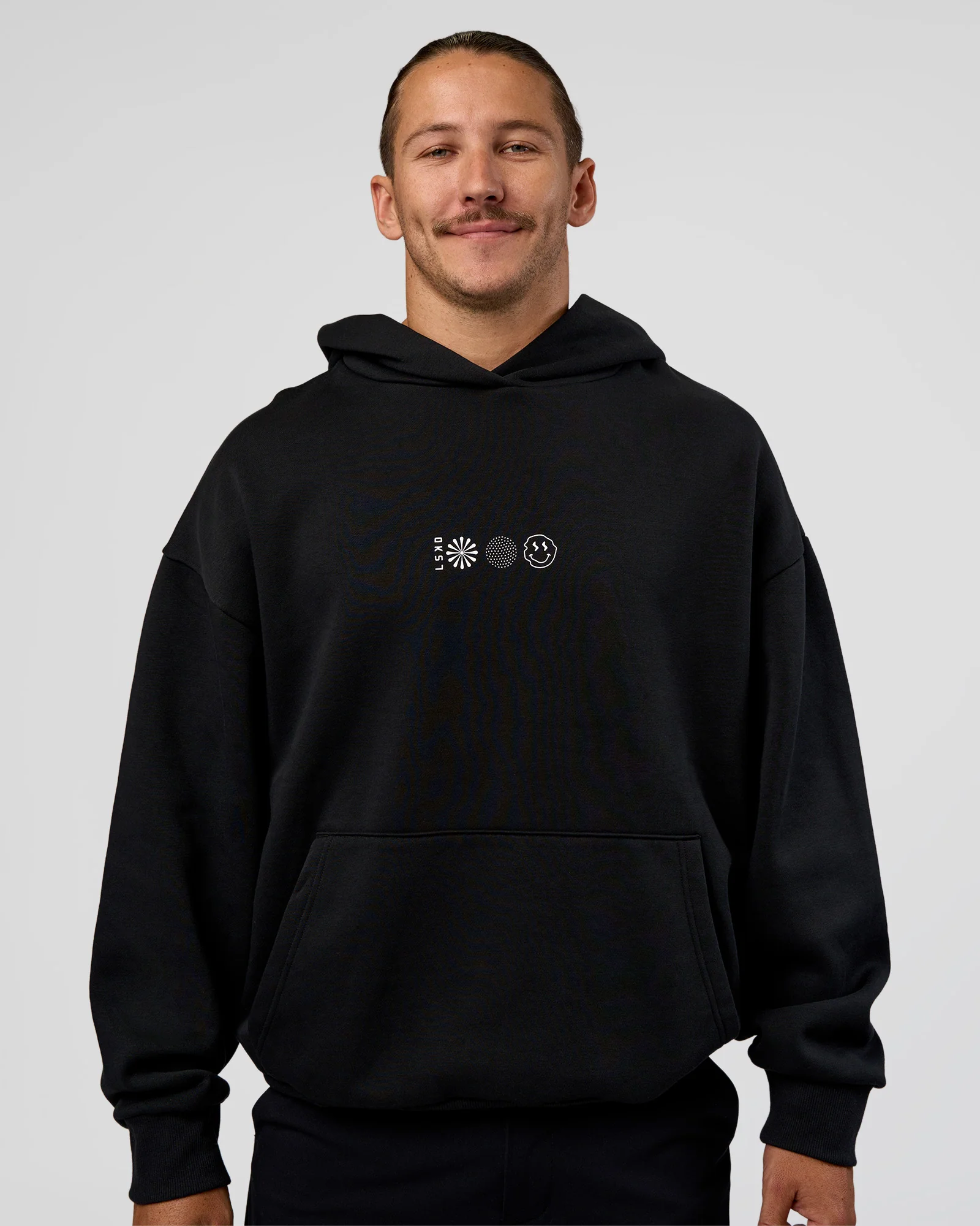 Trust The Process Unisex Oversized Hoodie - Black-White - Image 3